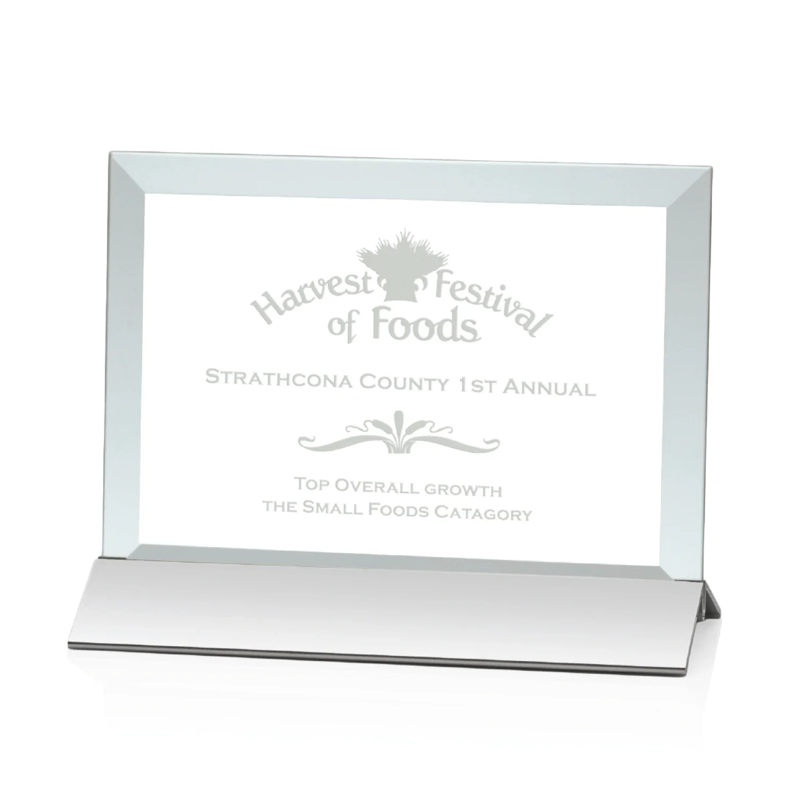 Custom Jade Glass Horizontal Award In Silver Aluminum Base for service anniversary gifts