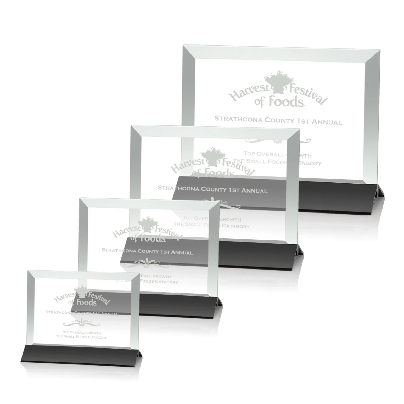 Custom Jade Glass Horizontal Award In Silver Aluminum Base for team milestone celebrations