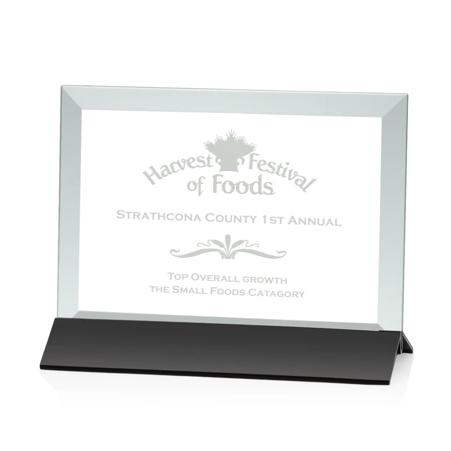 Custom Jade Glass Horizontal Award In Silver Aluminum Base for graduation ceremonies