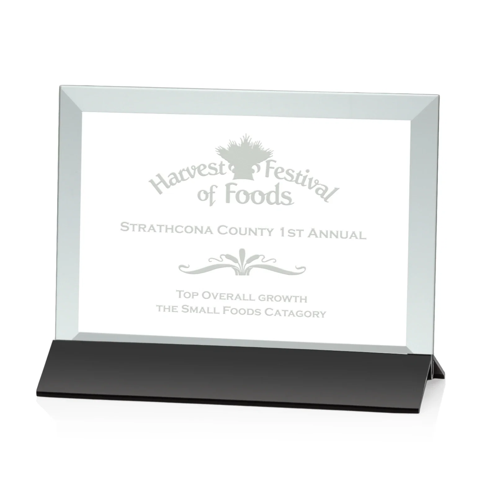 Custom Jade Glass Horizontal Award In Silver Aluminum Base for safety achievement programs