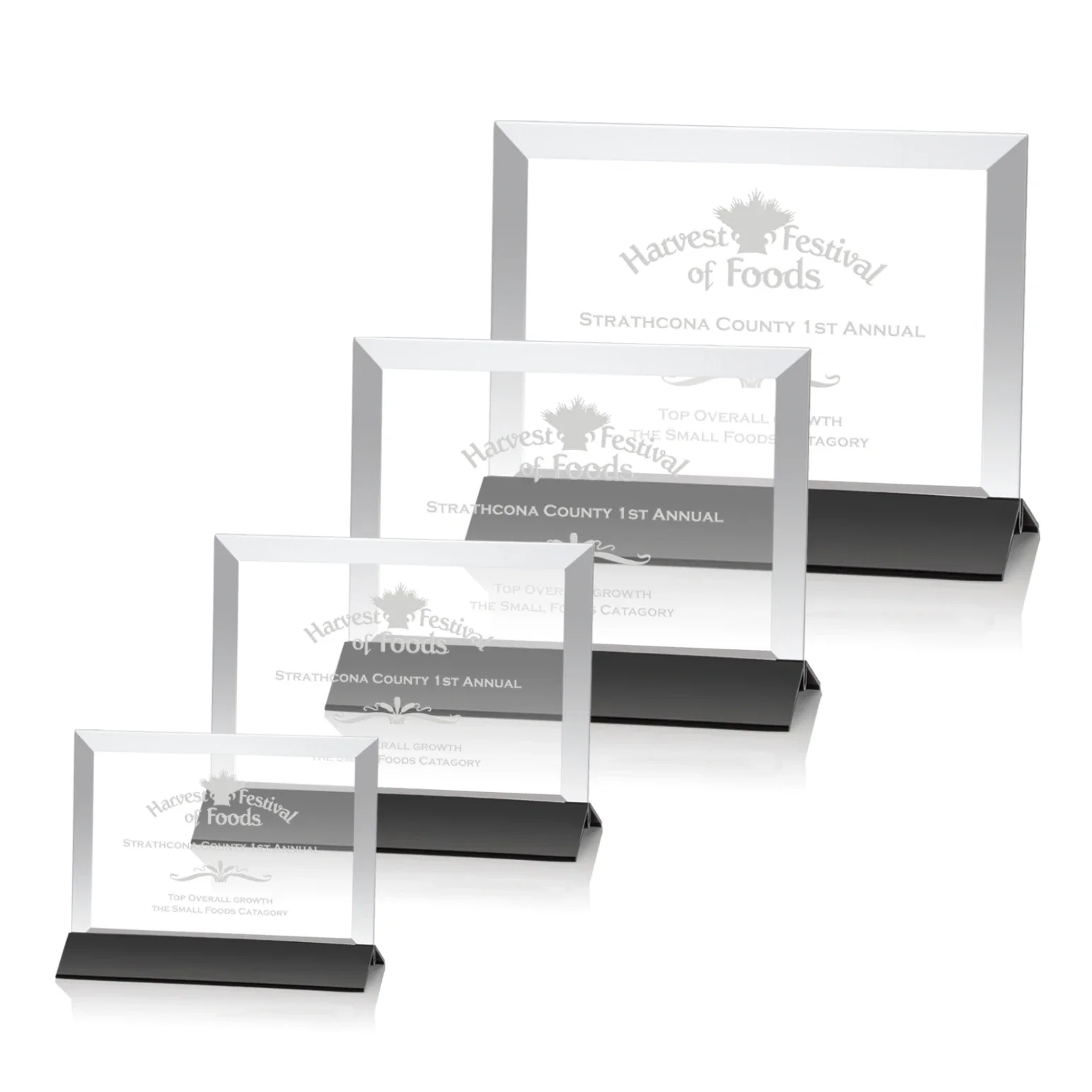 Personalized Starfire Crystal Award, Horizontal Rectangle on Matte Silver Base, awards for sales achievement awards