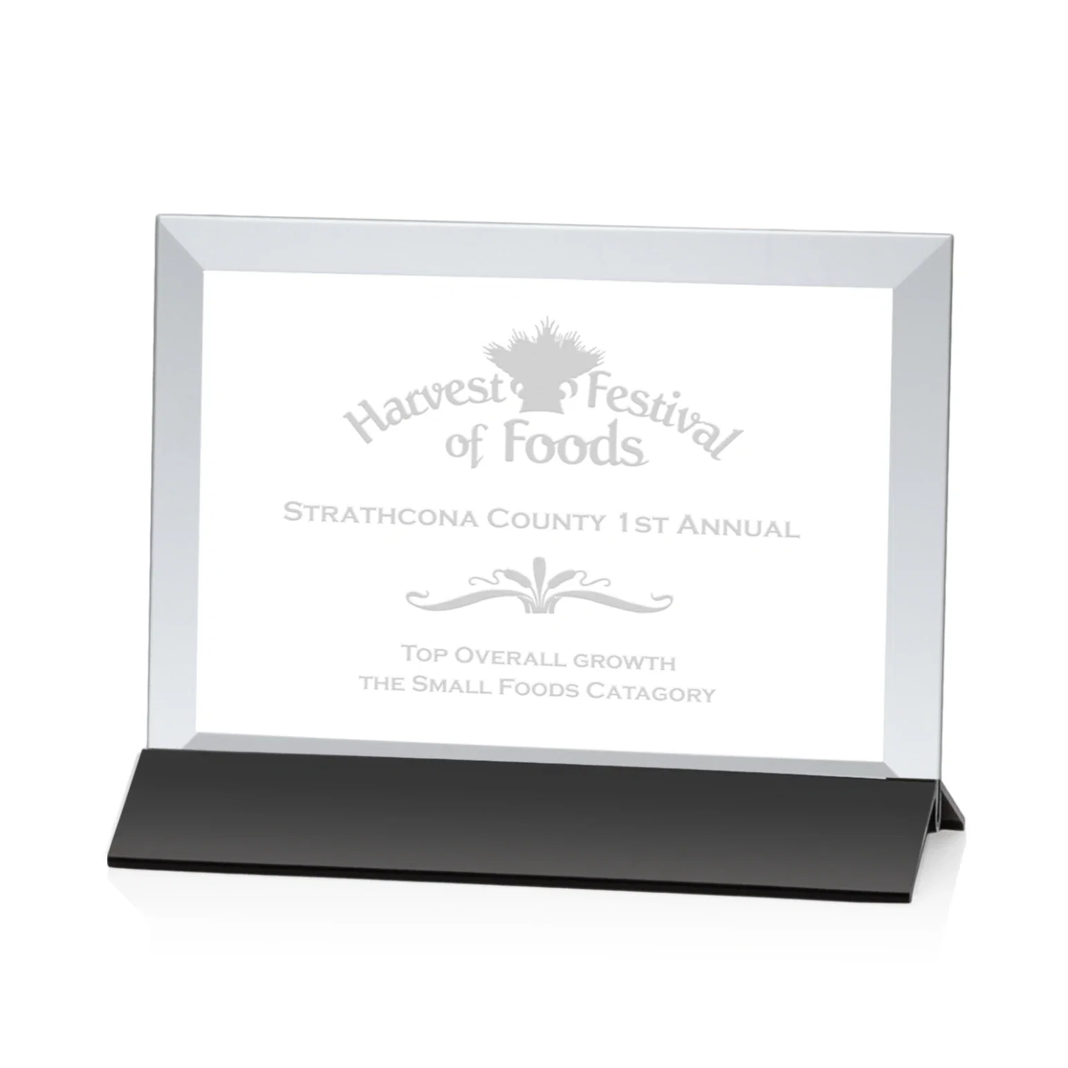 Personalized Starfire Crystal Award, Horizontal Rectangle on Matte Silver Base, awards for retirement presentations