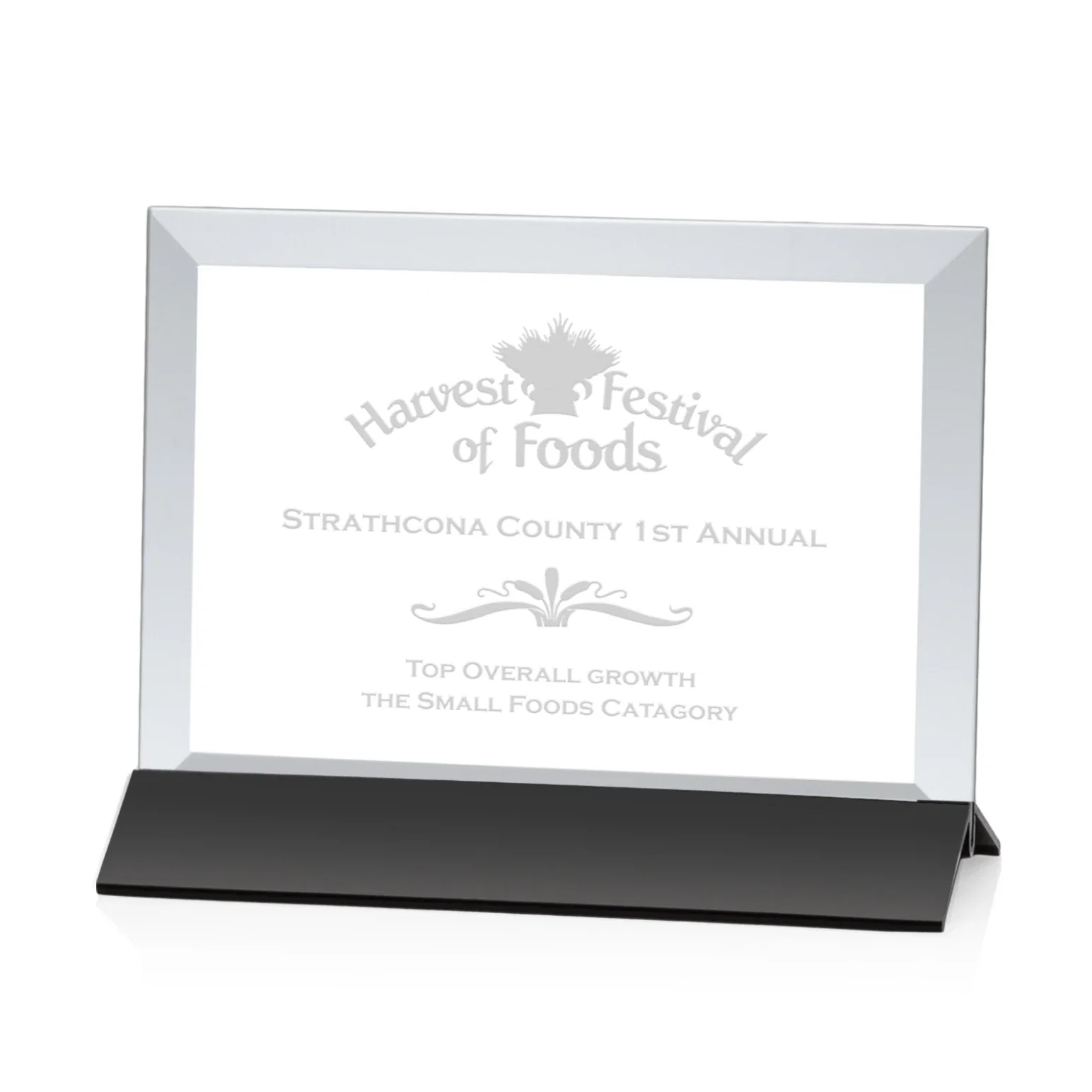 Personalized Starfire Crystal Award, Horizontal Rectangle on Matte Silver Base, awards for team milestone celebrations