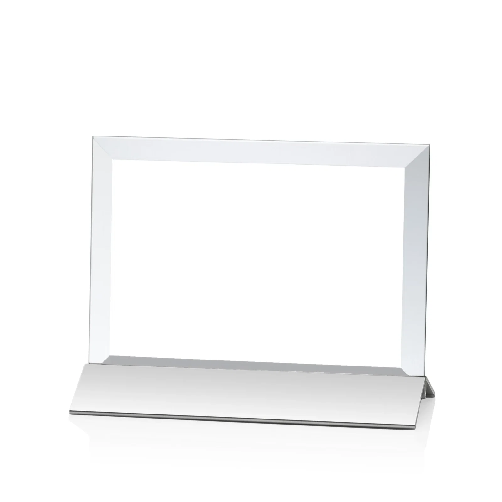 Personalized Starfire Crystal Award, Horizontal Rectangle on Matte Silver Base, awards for safety achievement programs