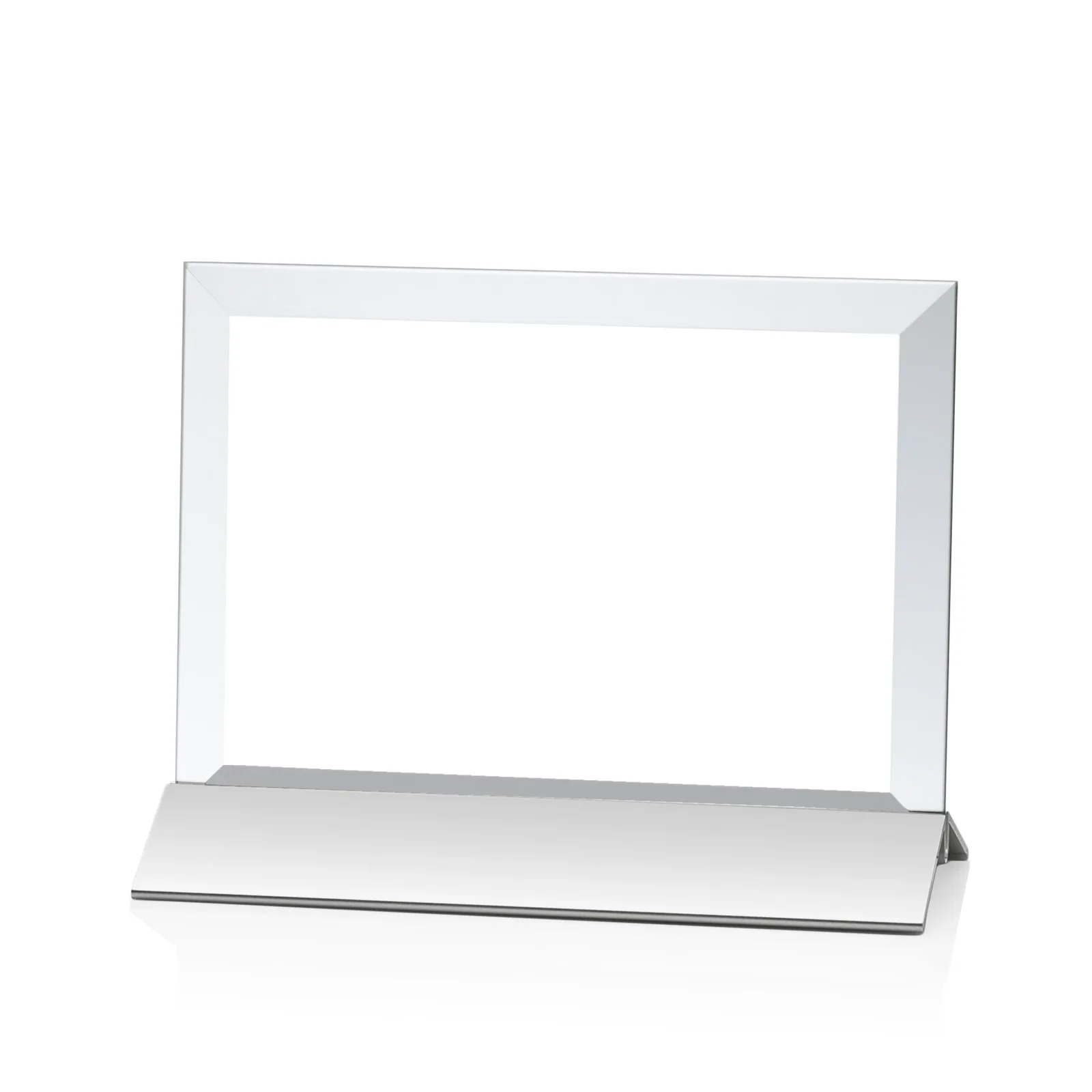 Personalized Starfire Crystal Award, Horizontal Rectangle on Matte Silver Base, awards for volunteer appreciation