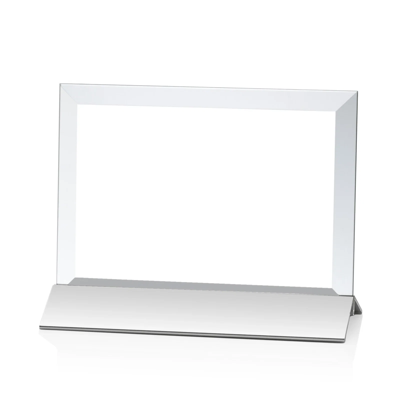 Personalized Starfire Crystal Award, Horizontal Rectangle on Matte Silver Base, awards for dealer and partner awards