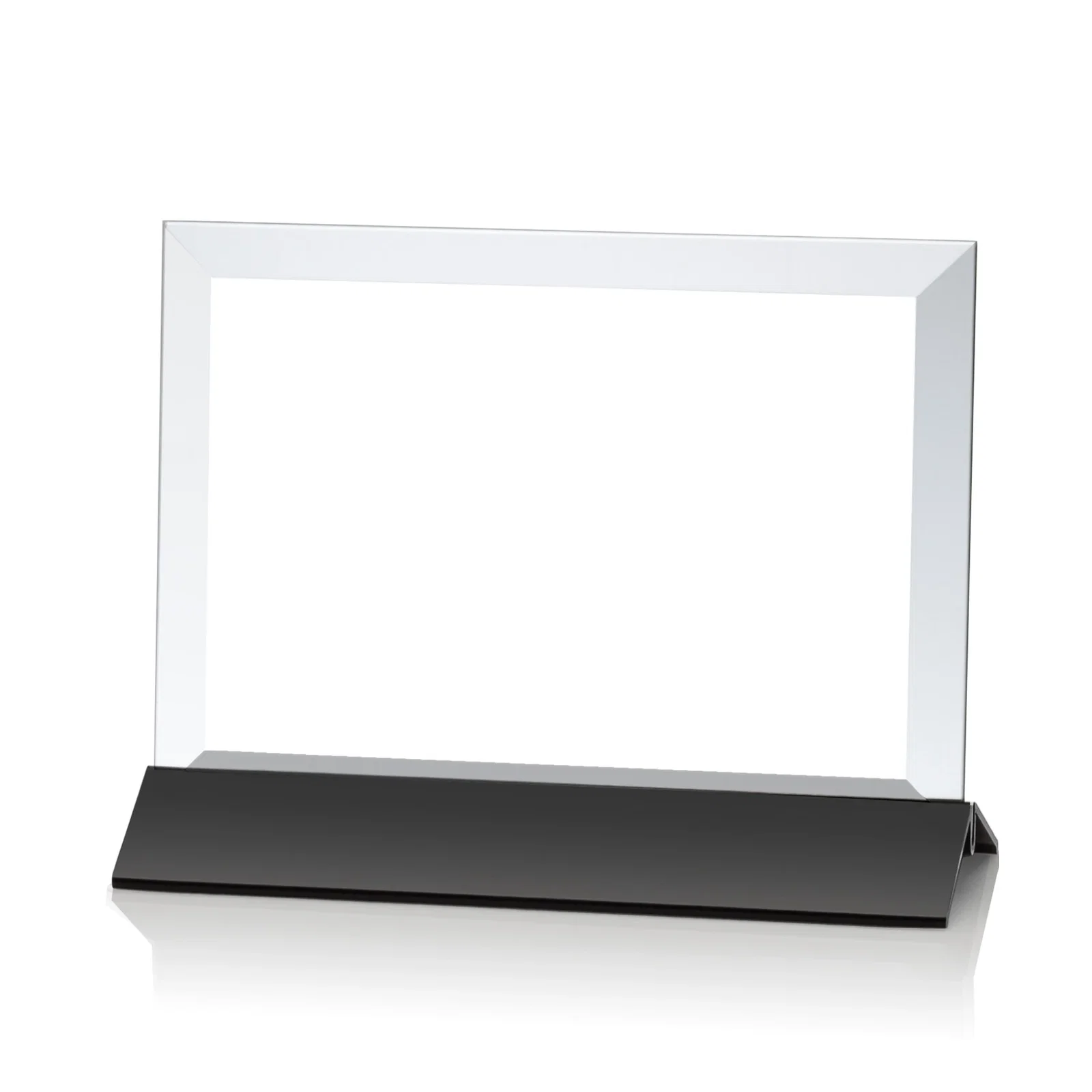 Promotional Starfire Crystal Award, Horizontal Rectangle on Matte Silver Base, awards for service anniversary gifts