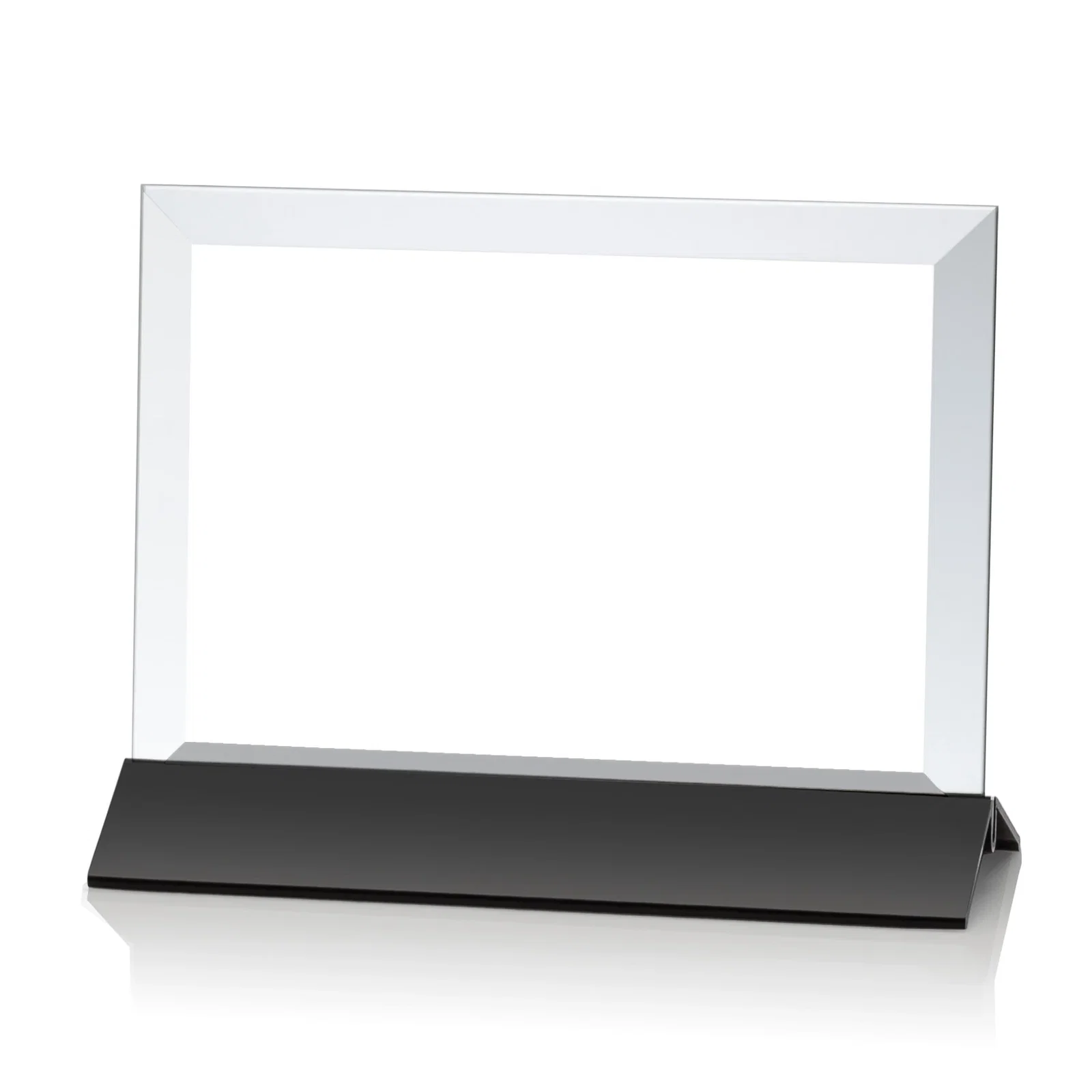 Promotional Starfire Crystal Award, Horizontal Rectangle on Matte Silver Base, awards for sales achievement awards