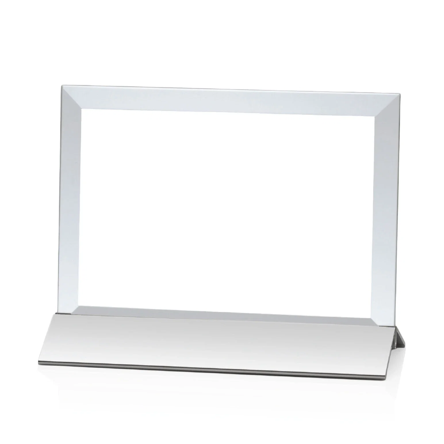 Promotional Starfire Crystal Award, Horizontal Rectangle on Matte Silver Base, awards for team milestone celebrations