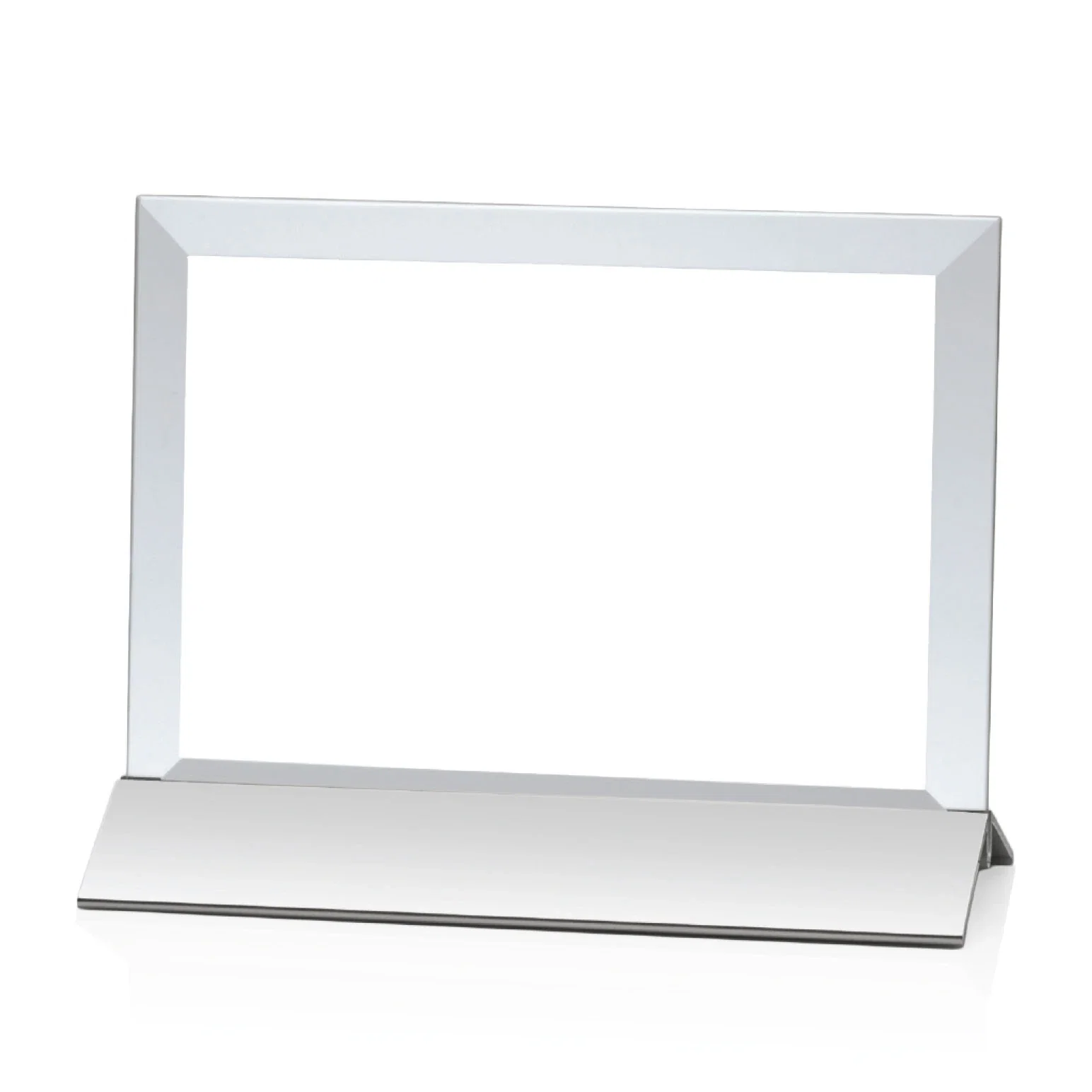 Promotional Starfire Crystal Award, Horizontal Rectangle on Matte Silver Base, awards for donor appreciation