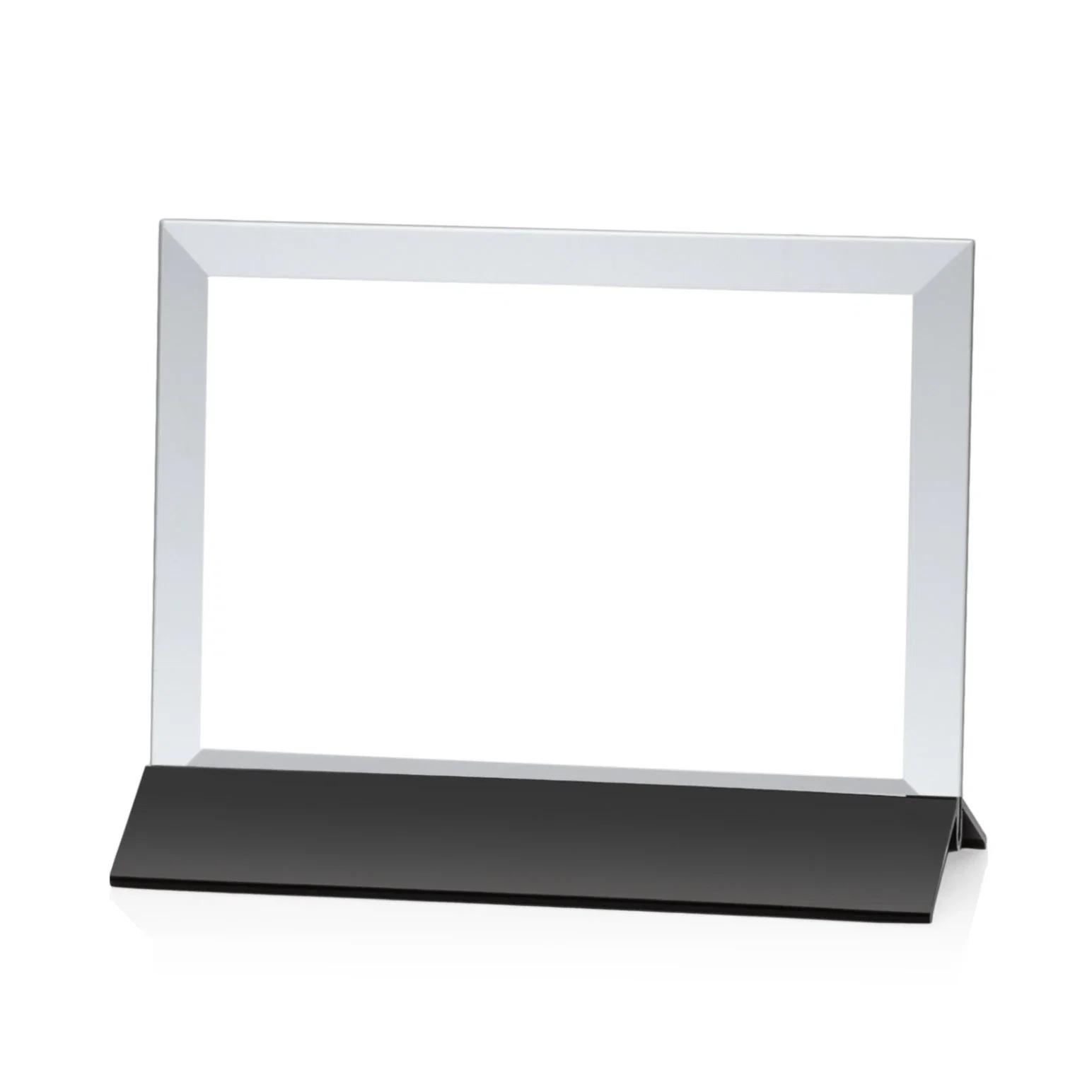 Promotional Starfire Crystal Award, Horizontal Rectangle on Matte Silver Base, awards for safety achievement programs