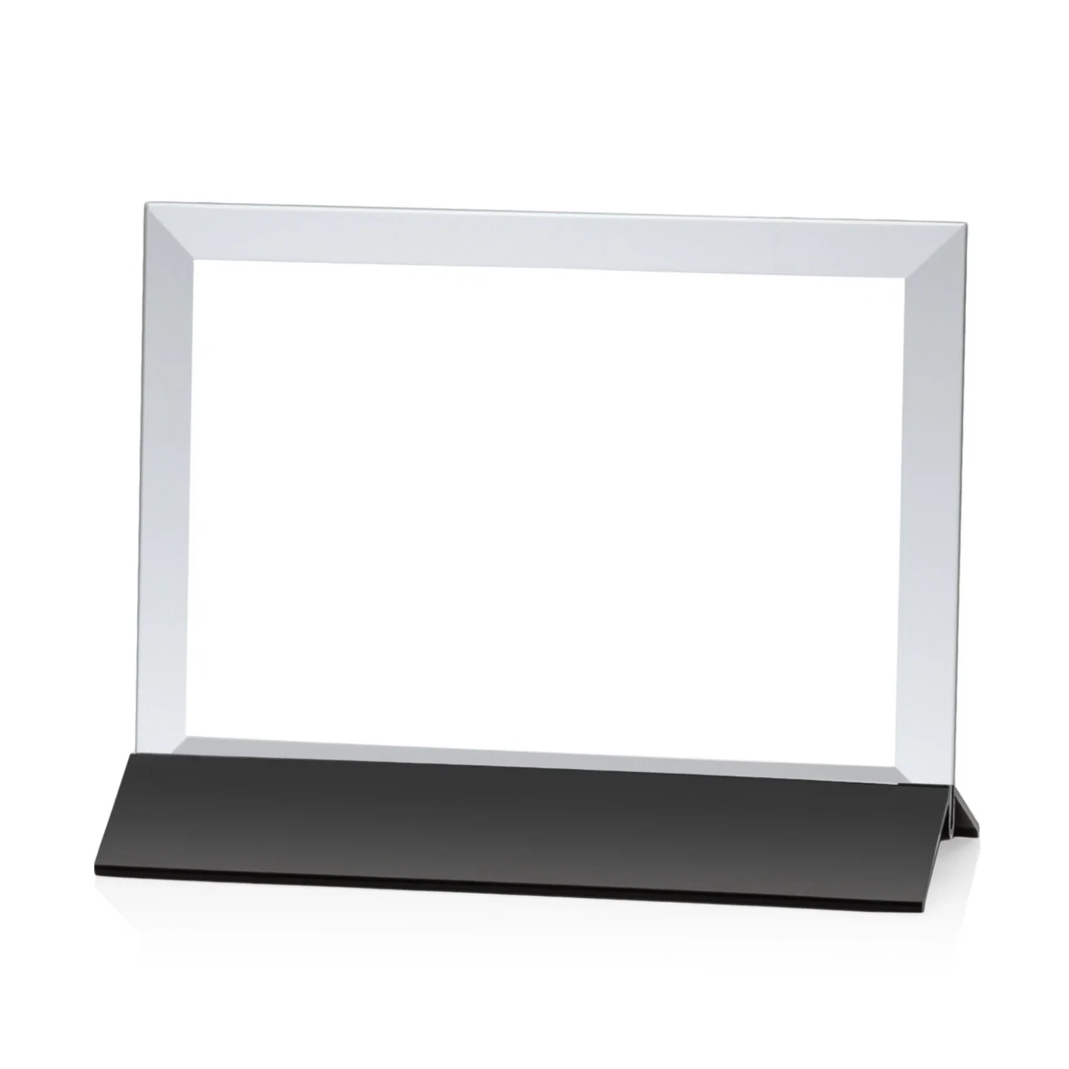 Promotional Starfire Crystal Award, Horizontal Rectangle on Matte Silver Base, awards for volunteer appreciation