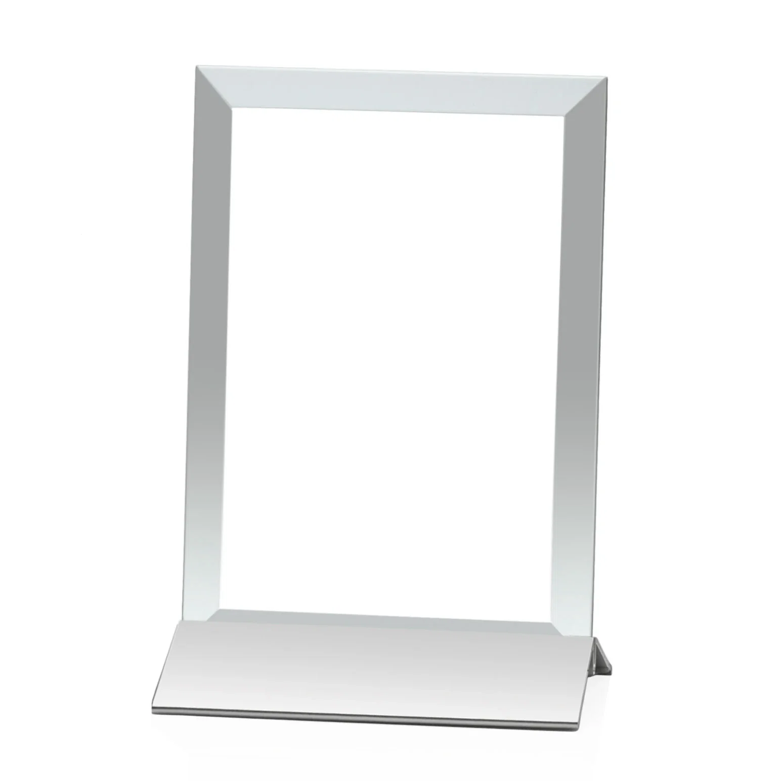 Personalized Jade Glass Vertical Award In Silver Aluminum Base for employee recognition