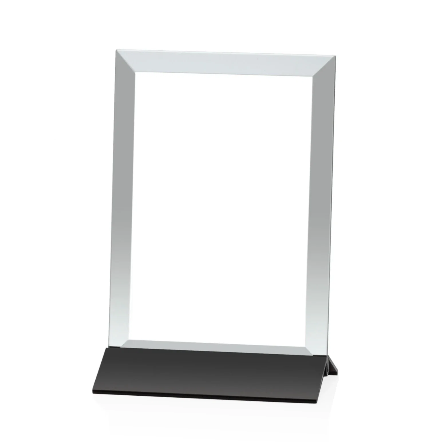Personalized Jade Glass Vertical Award In Silver Aluminum Base for service anniversary gifts