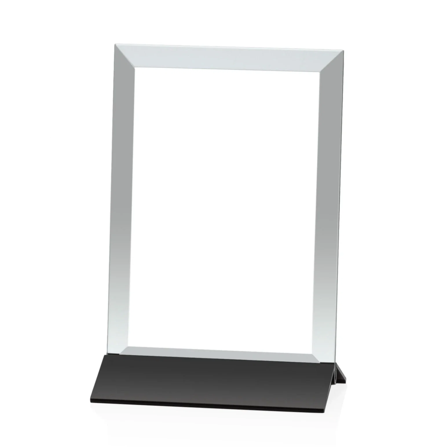 Personalized Jade Glass Vertical Award In Silver Aluminum Base for sales achievement awards