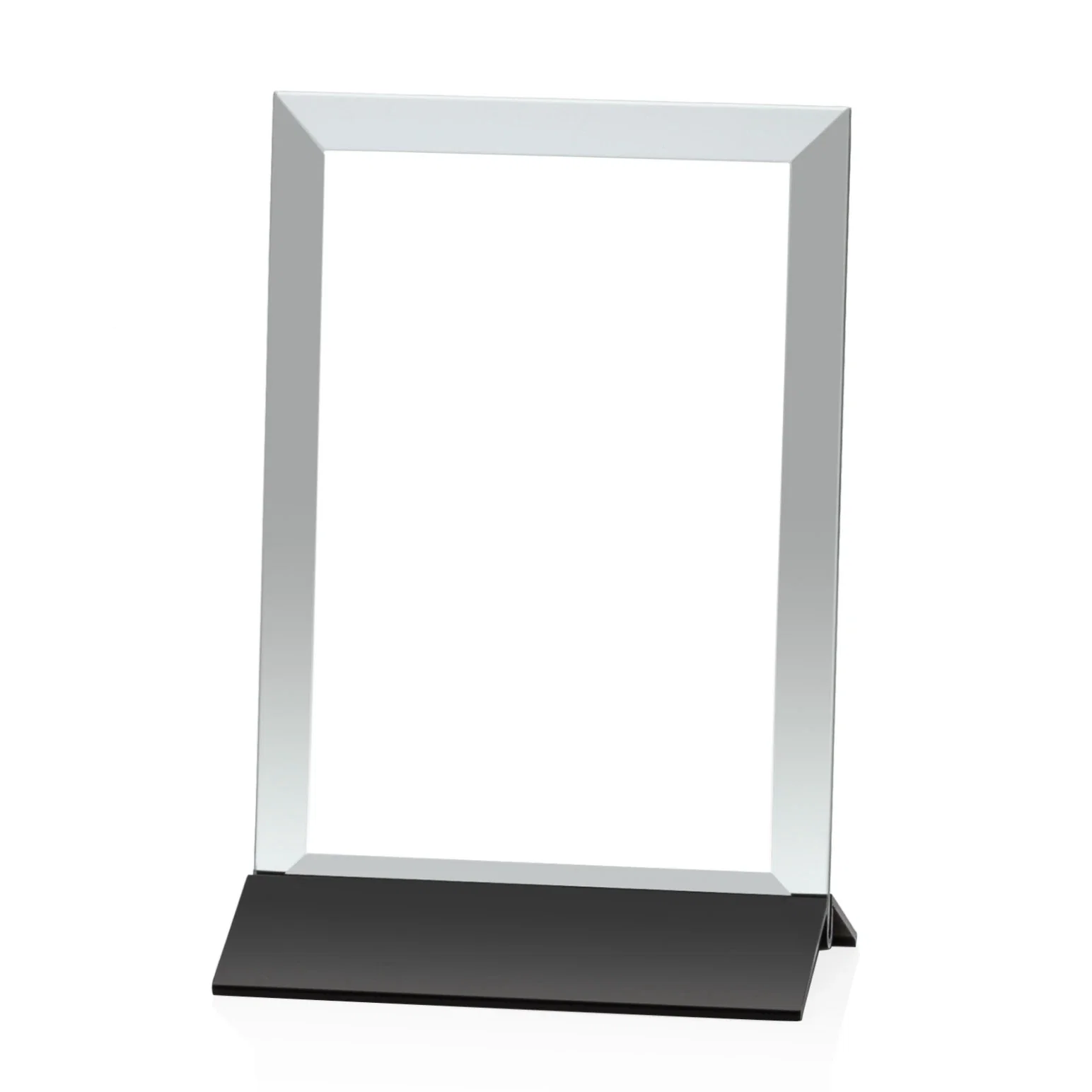 Personalized Jade Glass Vertical Award In Silver Aluminum Base for retirement presentations