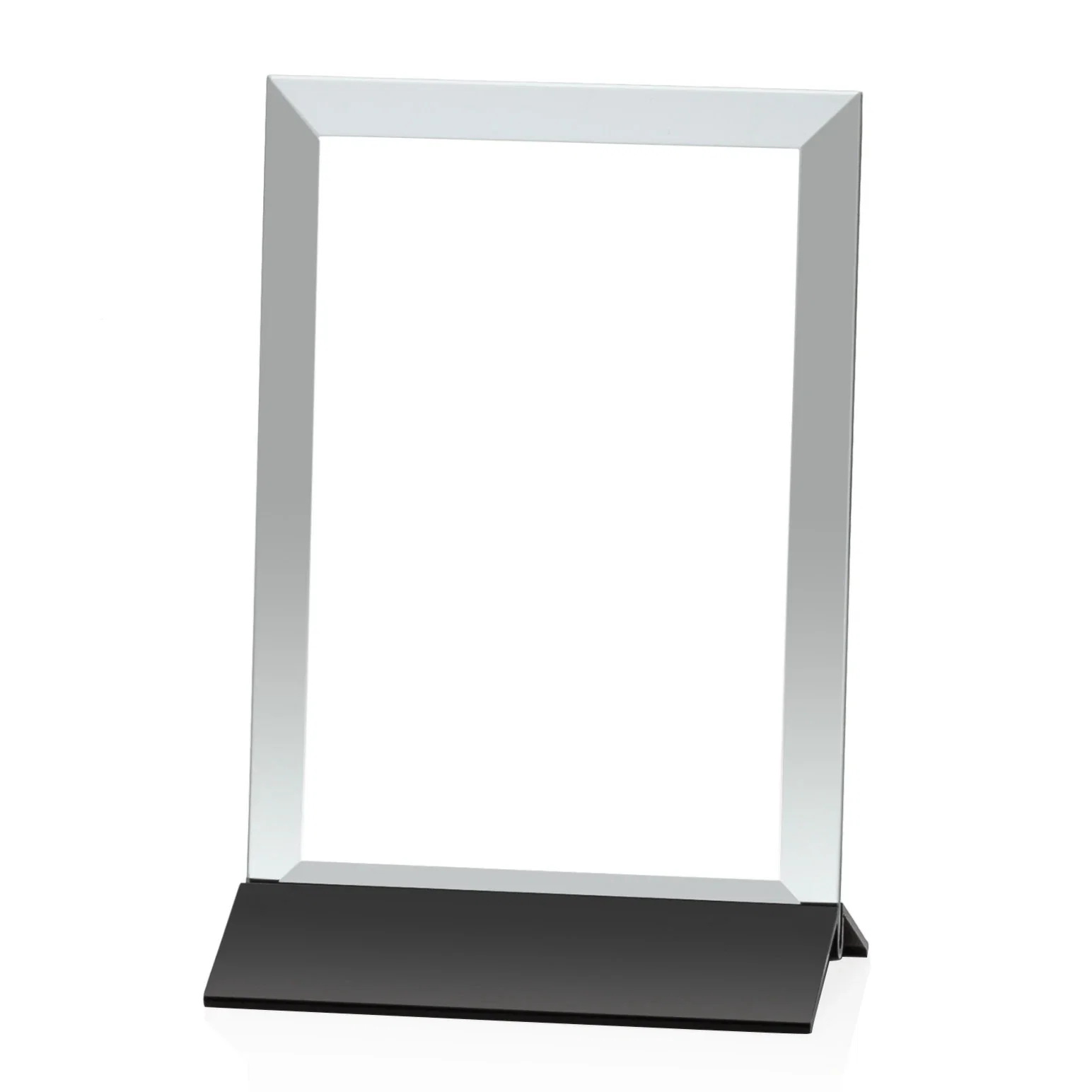 Personalized Jade Glass Vertical Award In Silver Aluminum Base for team milestone celebrations