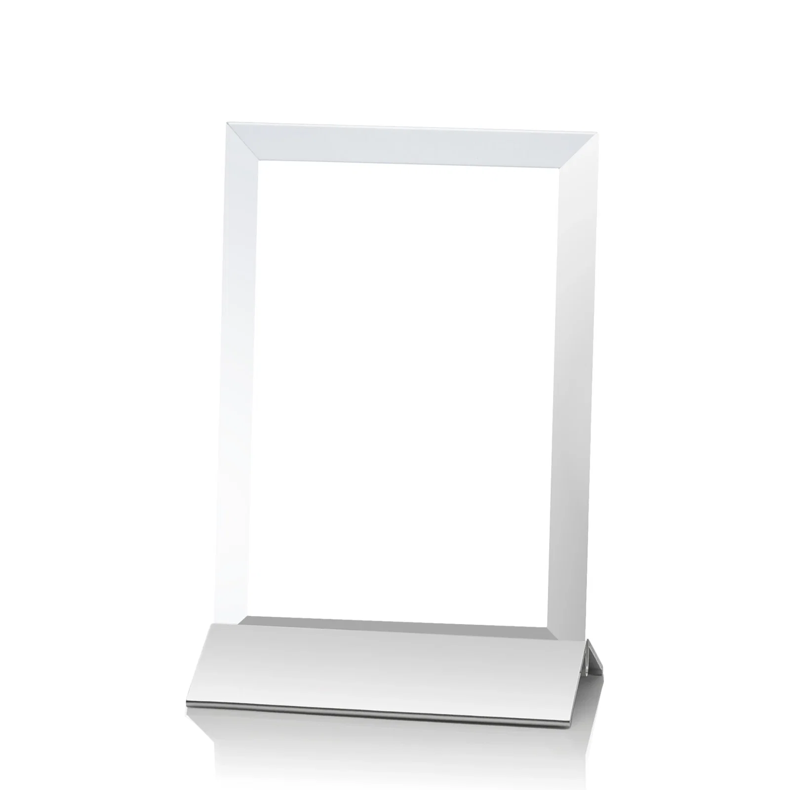 Personalized Starfire Crystal Award, Vertical Rectangle on Matte Silver Base, awards for volunteer appreciation