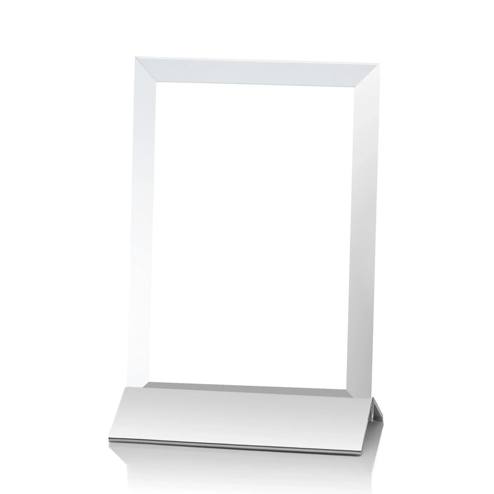 Personalized Starfire Crystal Award, Vertical Rectangle on Matte Silver Base, awards for dealer and partner awards