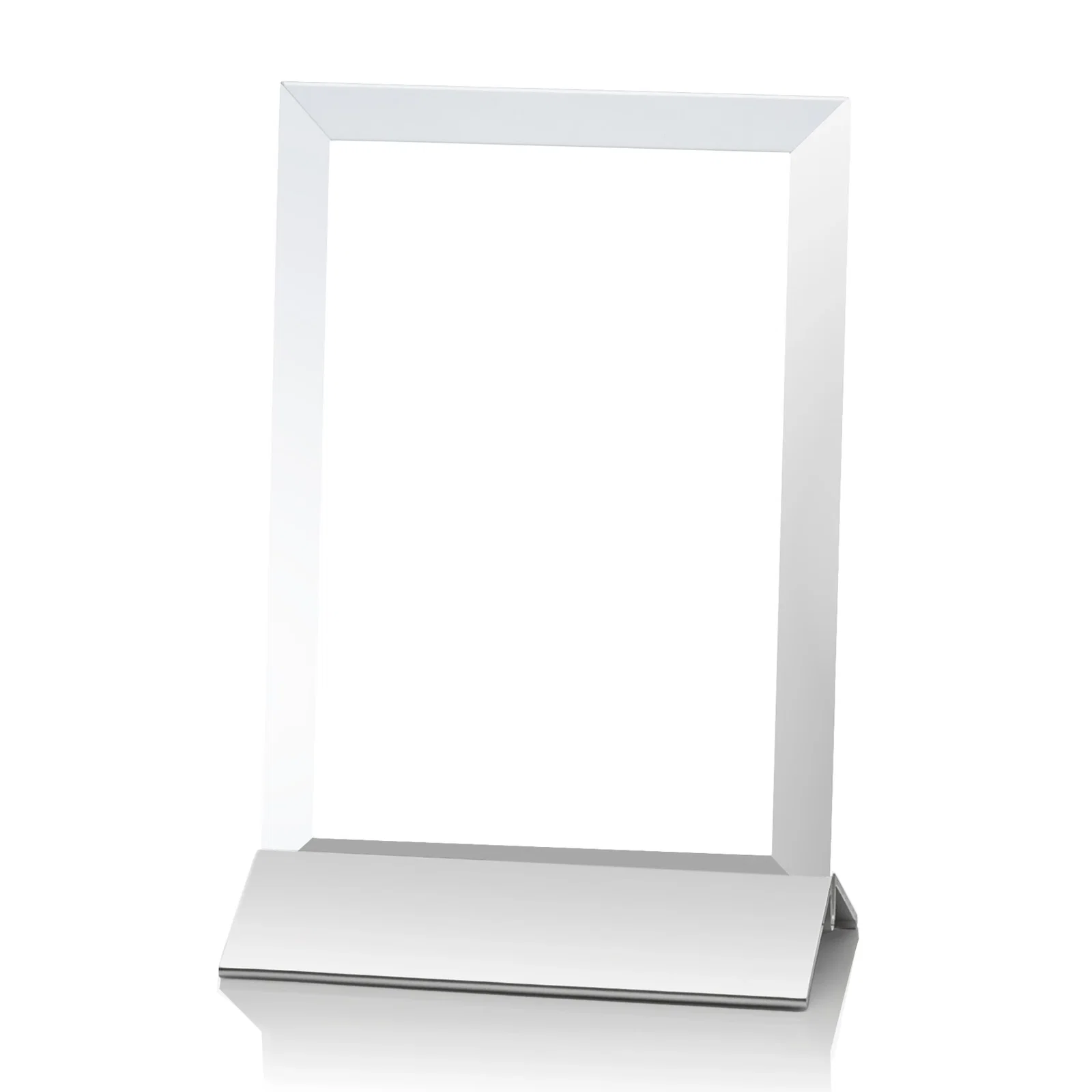 Personalized Starfire Crystal Award, Vertical Rectangle on Matte Silver Base, awards for company anniversary events