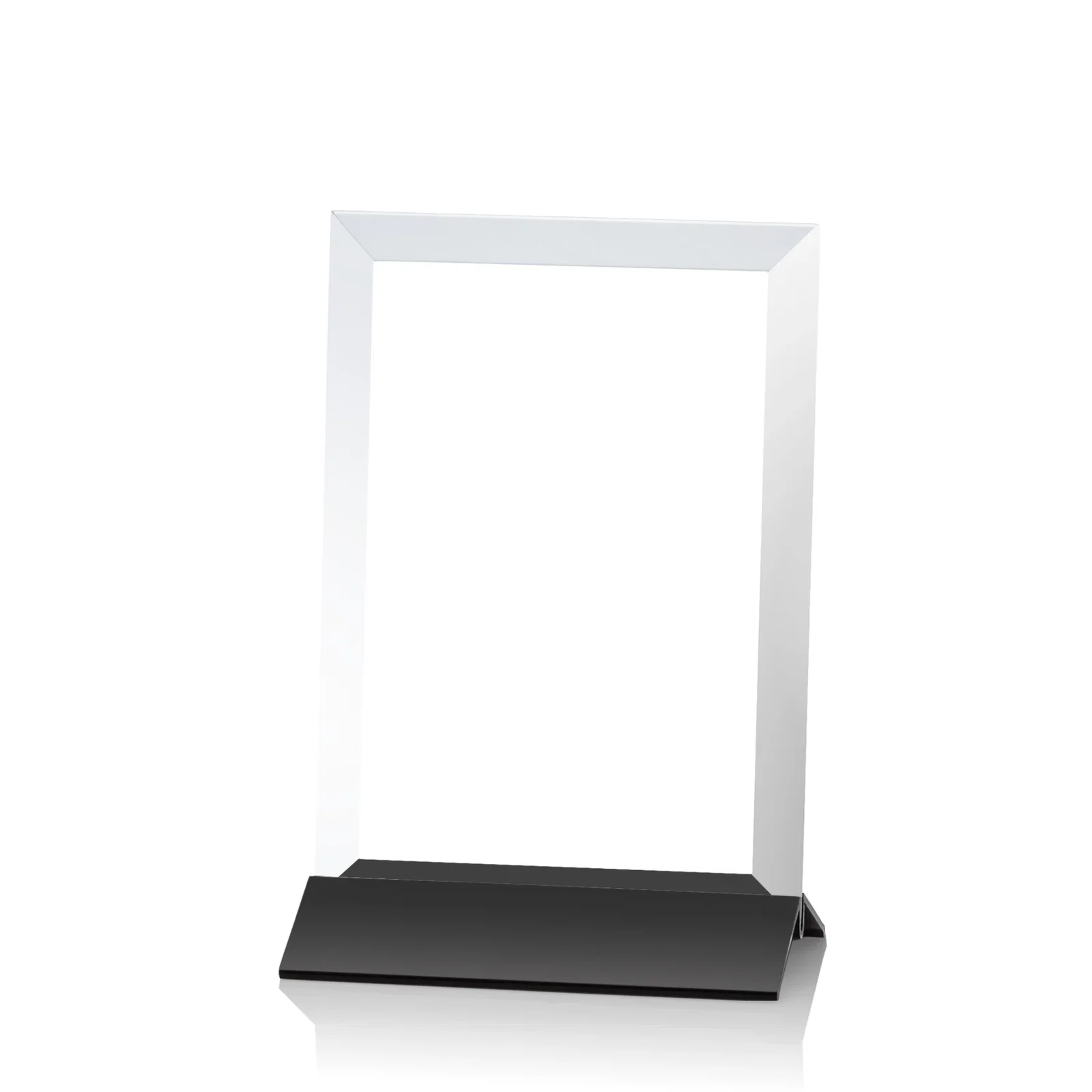 Promotional Starfire Crystal Award, Vertical Rectangle on Matte Silver Base, awards for employee recognition