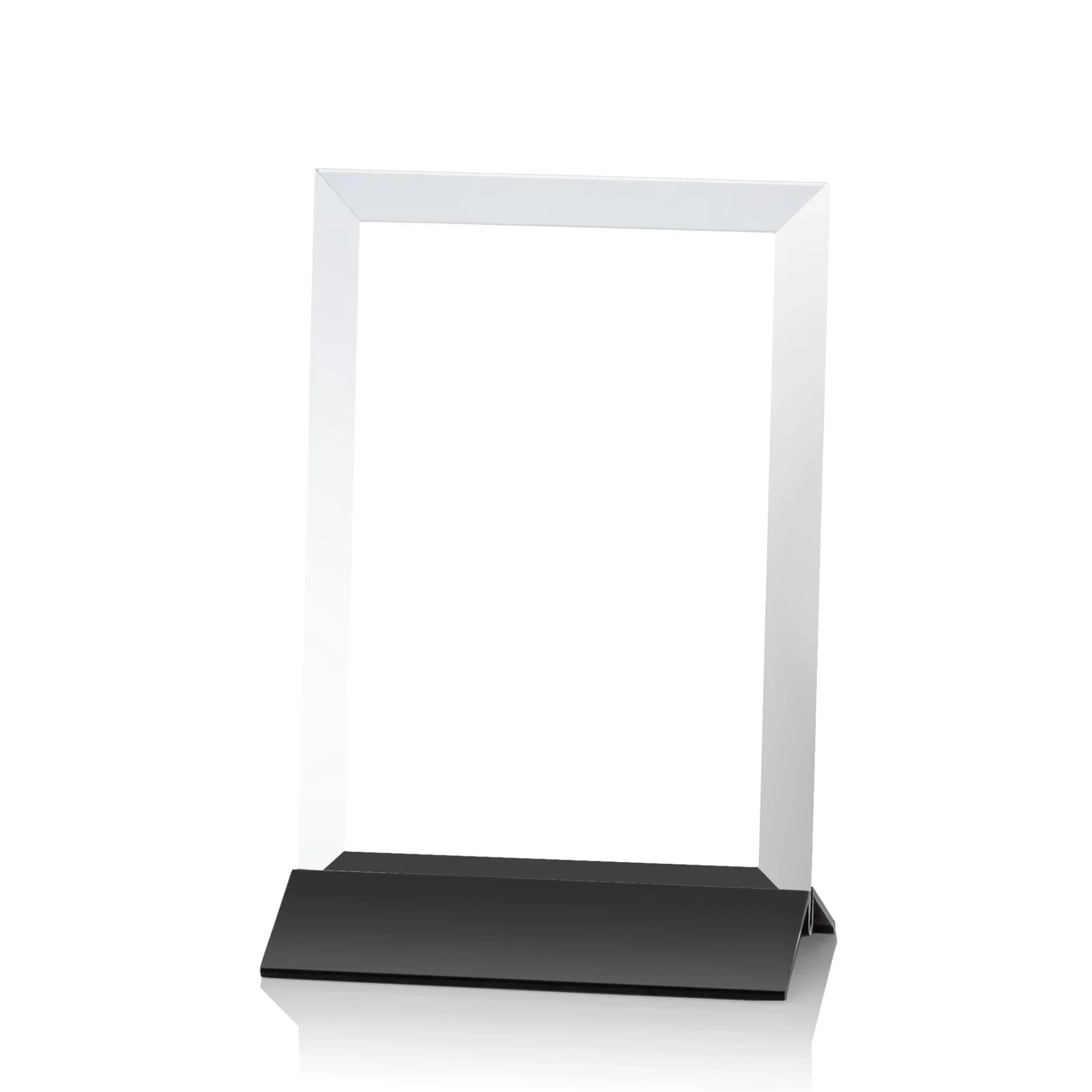 Promotional Starfire Crystal Award, Vertical Rectangle on Matte Silver Base, awards for corporate award ceremonies