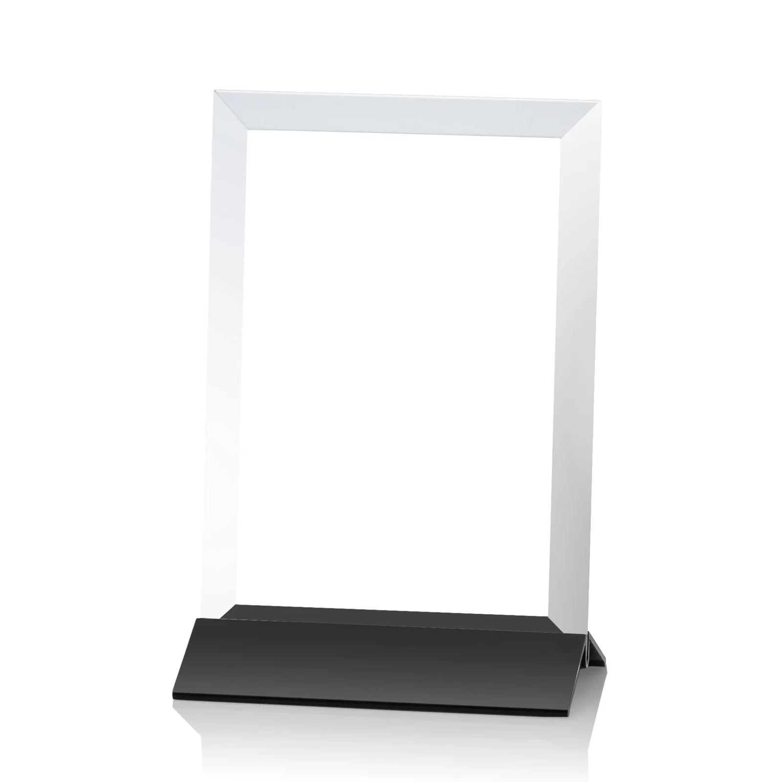 Promotional Starfire Crystal Award, Vertical Rectangle on Matte Silver Base, awards for service anniversary gifts