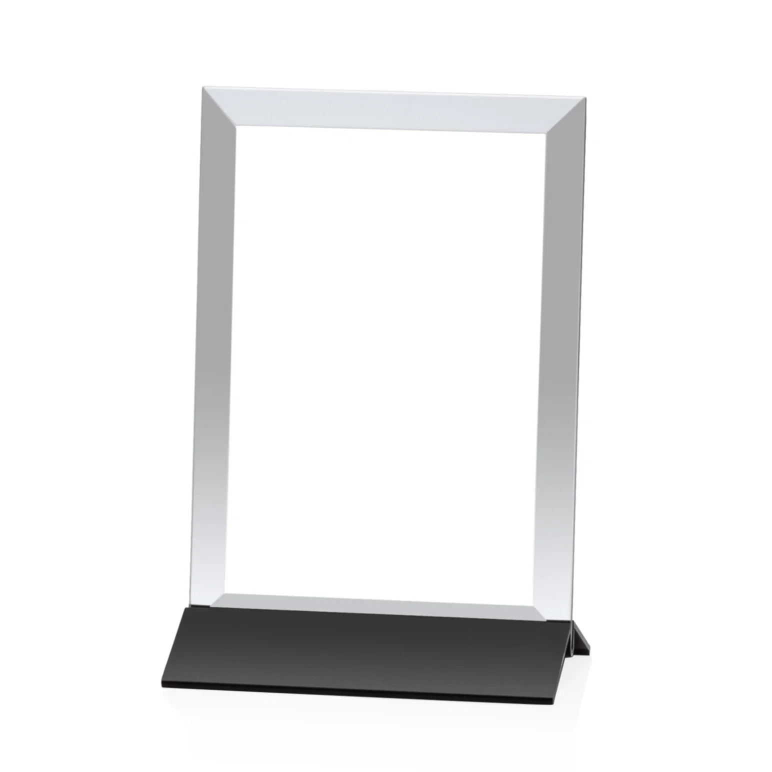 Promotional Starfire Crystal Award, Vertical Rectangle on Matte Silver Base, awards for safety achievement programs