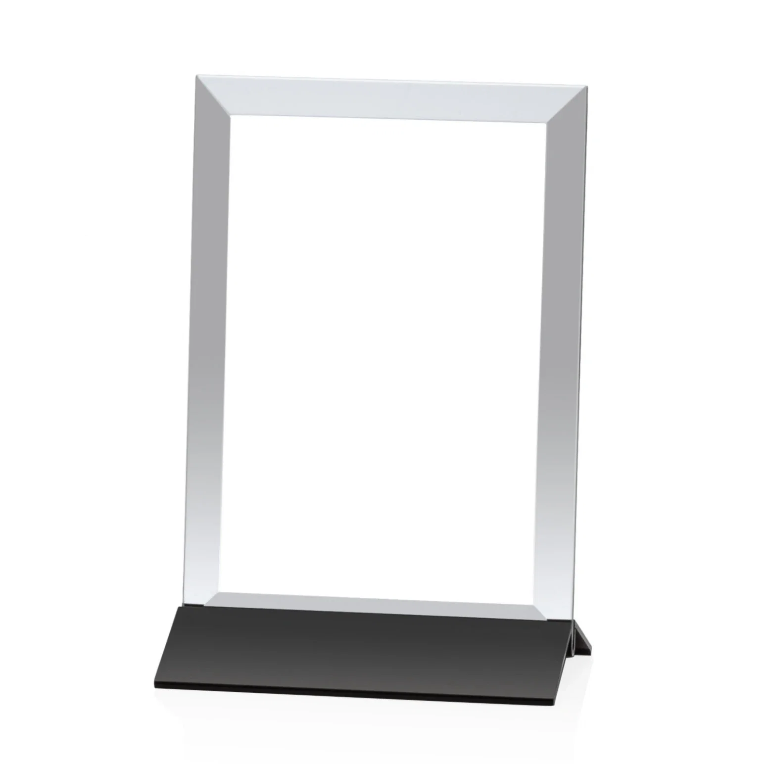 Promotional Starfire Crystal Award, Vertical Rectangle on Matte Silver Base, awards for volunteer appreciation