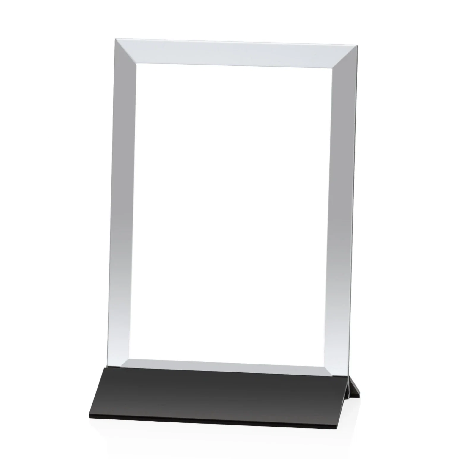 Promotional Starfire Crystal Award, Vertical Rectangle on Matte Silver Base, awards for dealer and partner awards