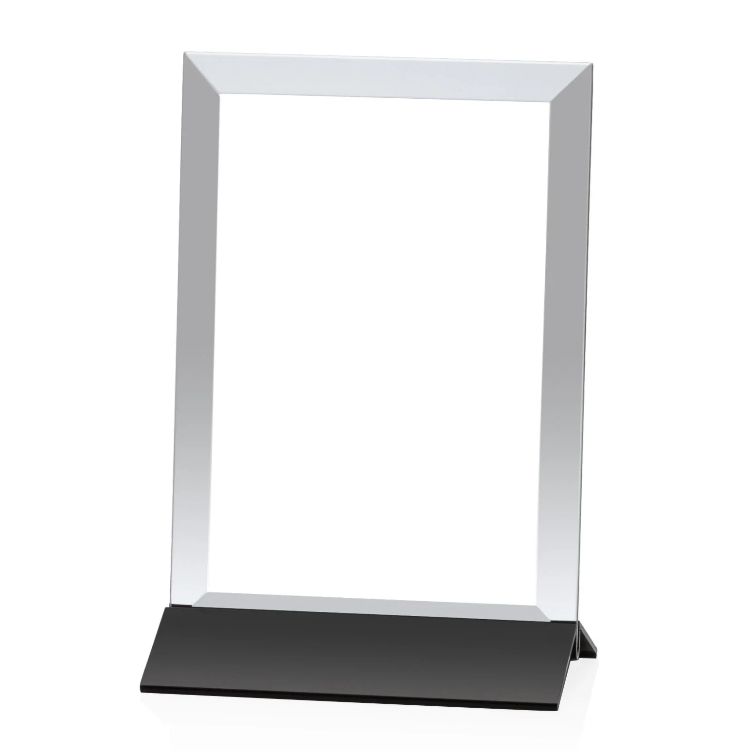Promotional Starfire Crystal Award, Vertical Rectangle on Matte Silver Base, awards for company anniversary events