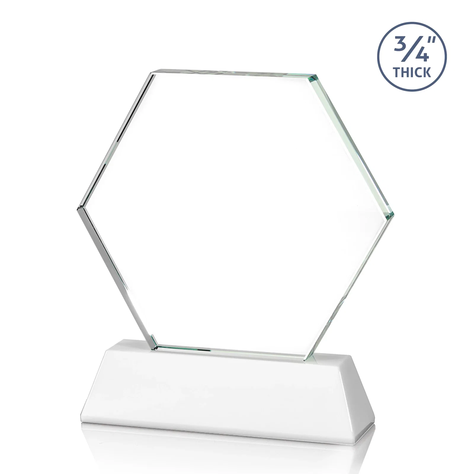 Custom Optical Crystal Hexagon Award on Tall Tapered Base, awards, with your logo for dealer and partner awards