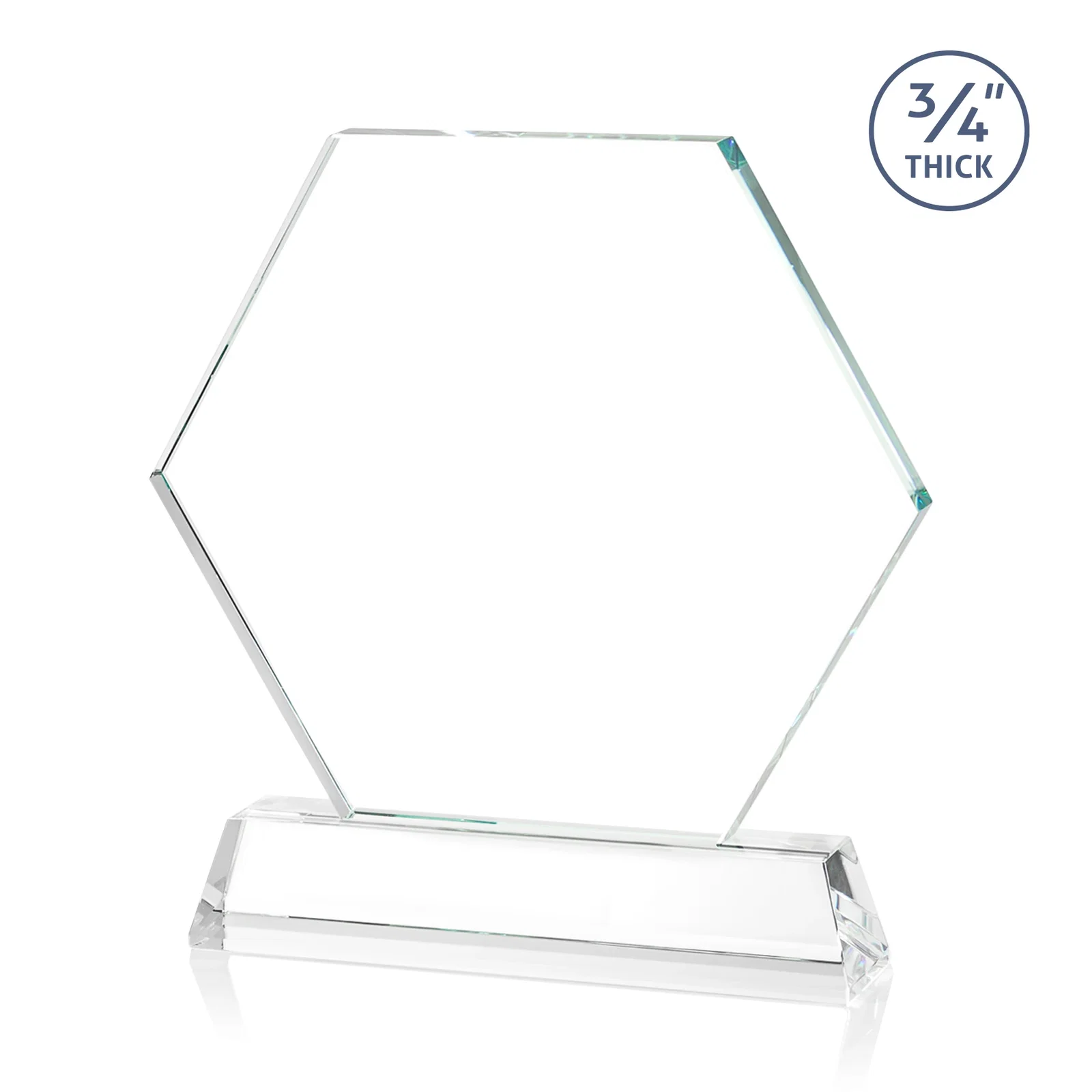 Personalized Optical Crystal Hexagon Award on Tall Tapered Base, awards, with your logo for service anniversary gifts