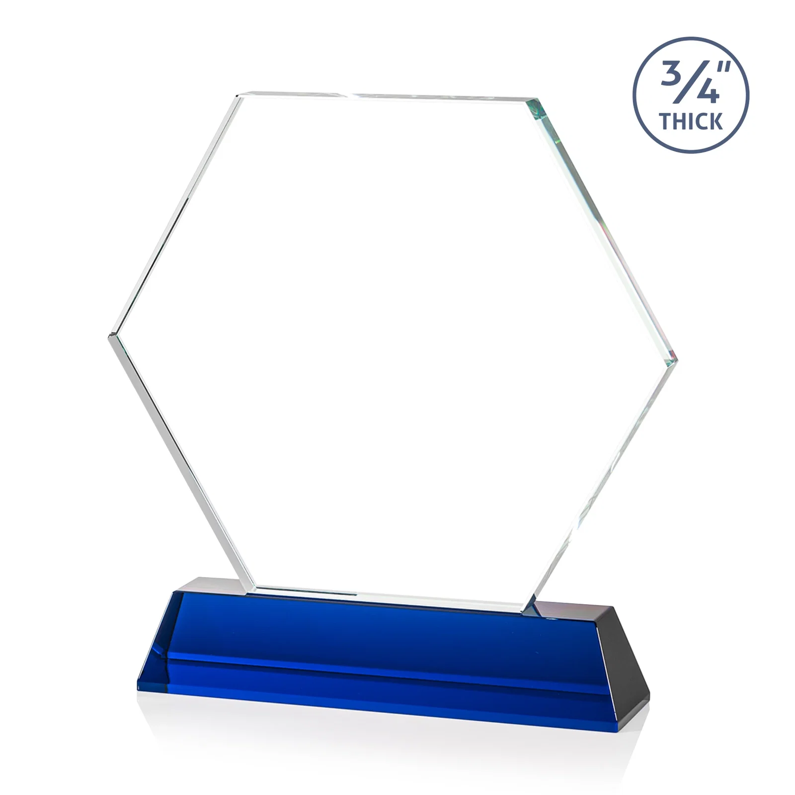 Personalized Optical Crystal Hexagon Award on Tall Tapered Base, awards, with your logo for volunteer appreciation
