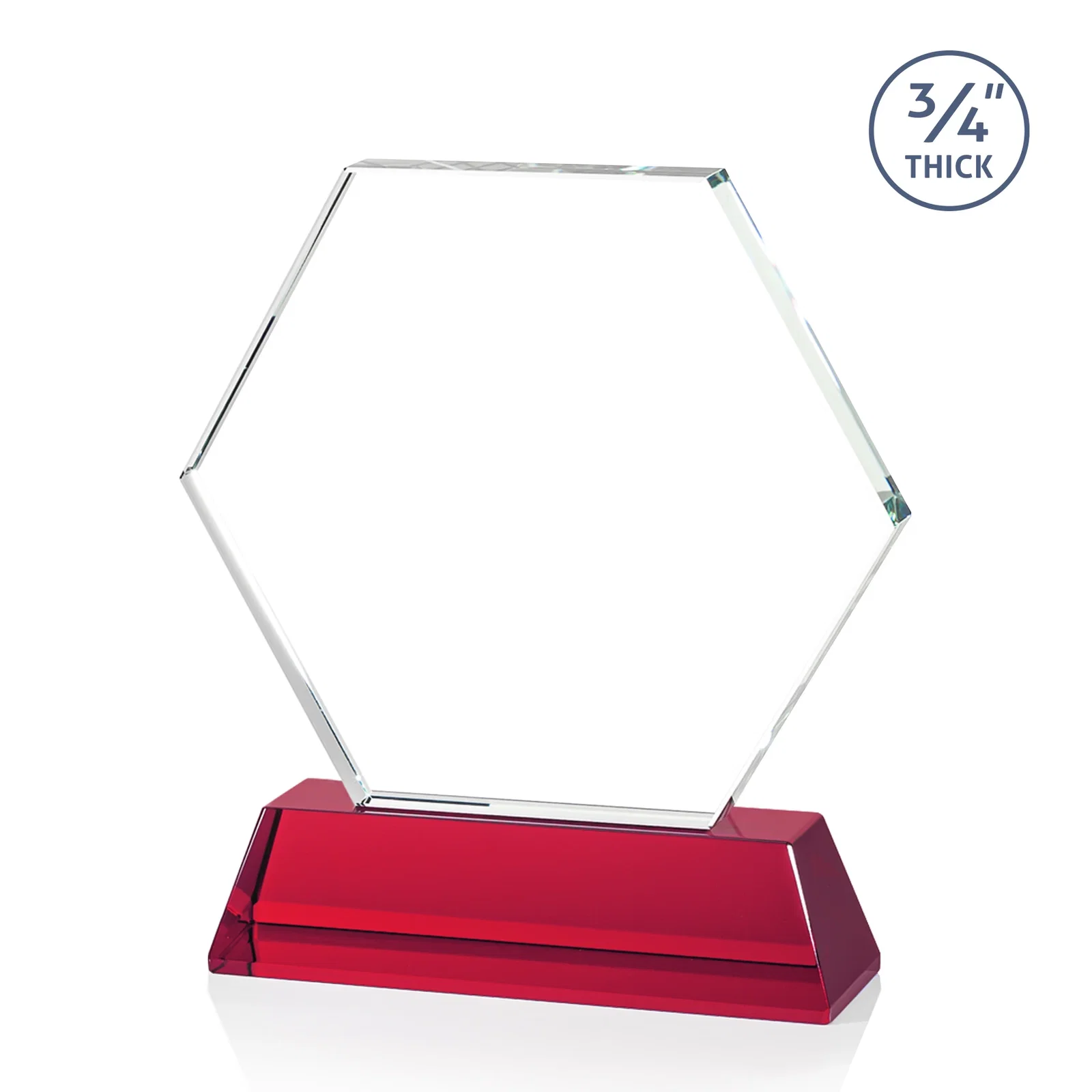Personalized Optical Crystal Hexagon Award on Tall Tapered Base, awards, with your logo for dealer and partner awards
