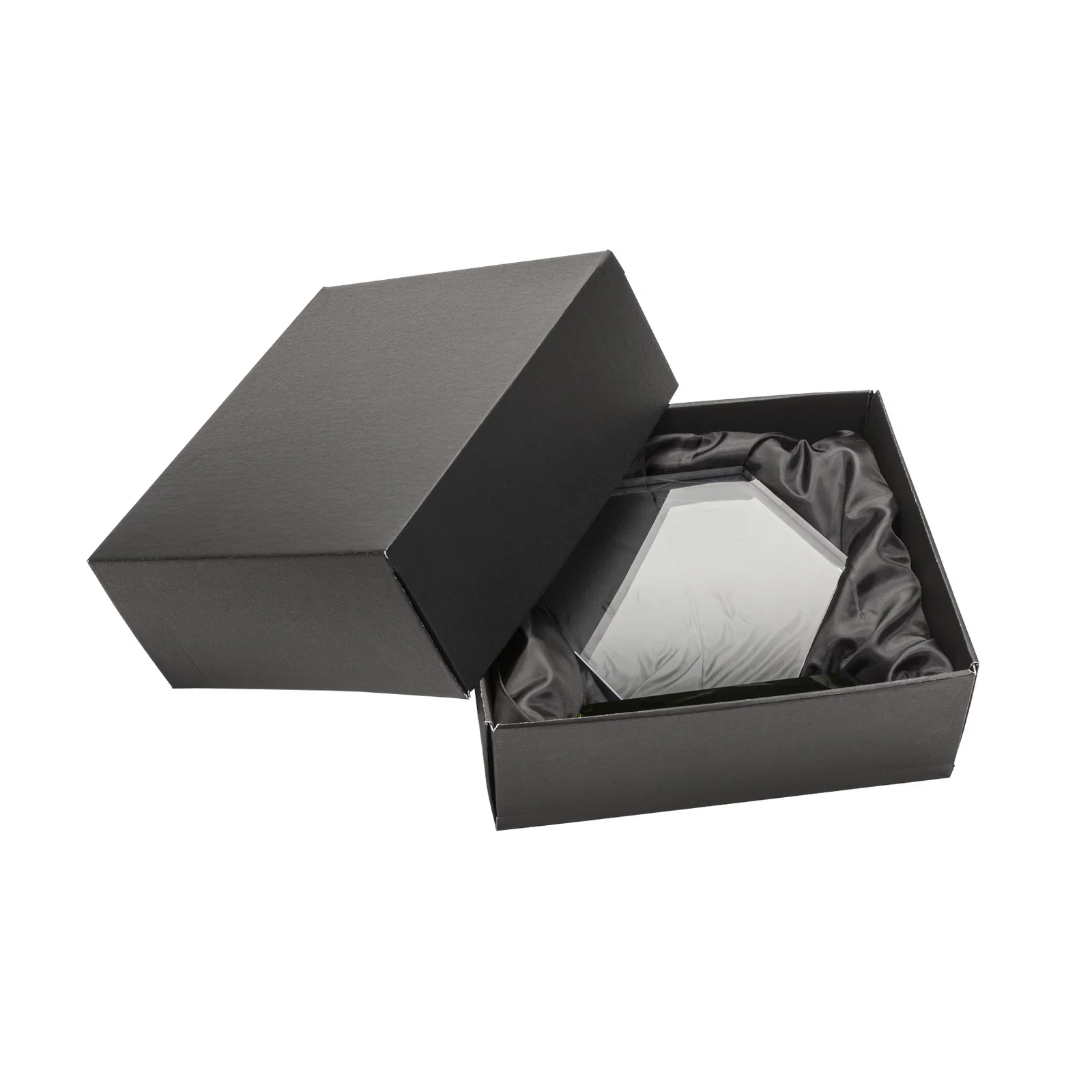 Personalized Optical Crystal Hexagon Award on Tall Tapered Base, awards for team milestone celebrations