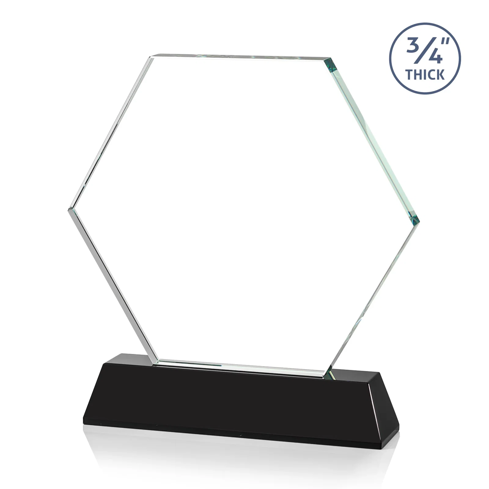 Custom Optical Crystal Hexagon Award on Tall Tapered Base, awards, with your logo for employee recognition