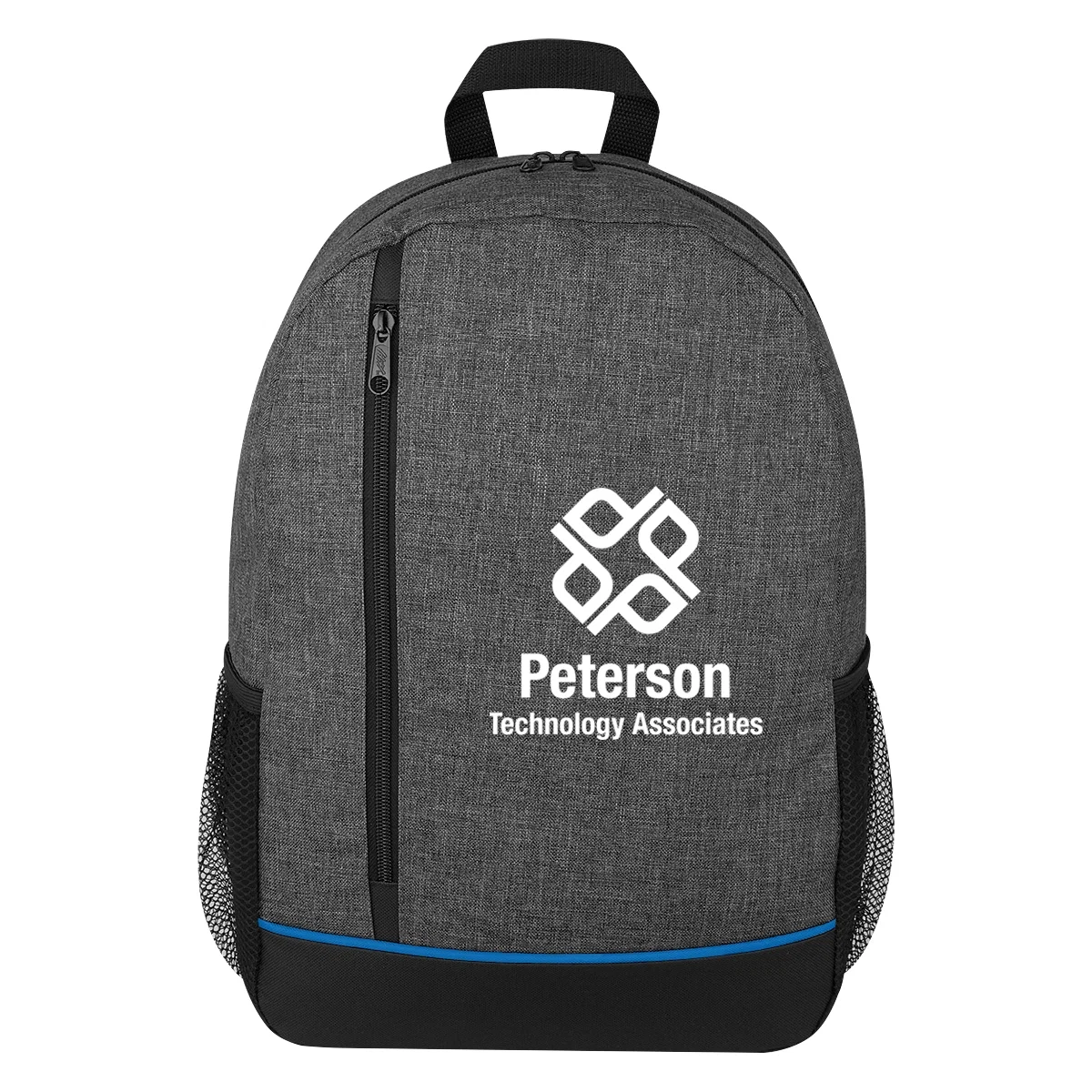 One two-tone daypack pictured alone showing the shoulder straps clearly