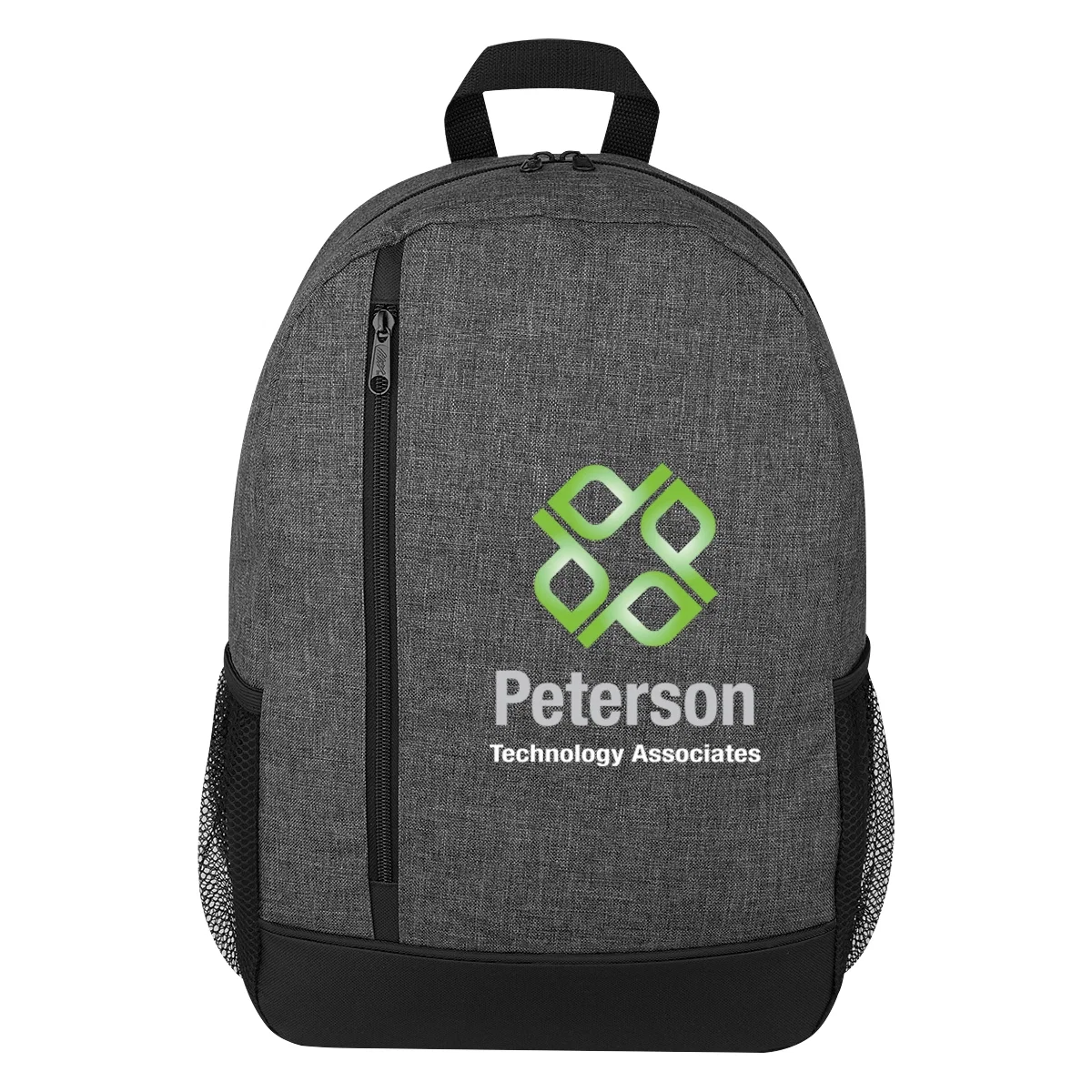 Gray Rambler backpack with contrast accent trim along the front