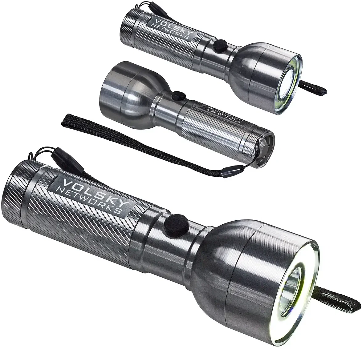 Ranger COB LED Aluminum Flashlight, custom branded rugged aluminum flashlight, front view