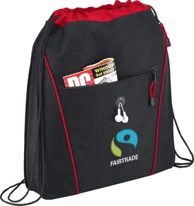 Raven Drawstring Bag with Expandable Gusset