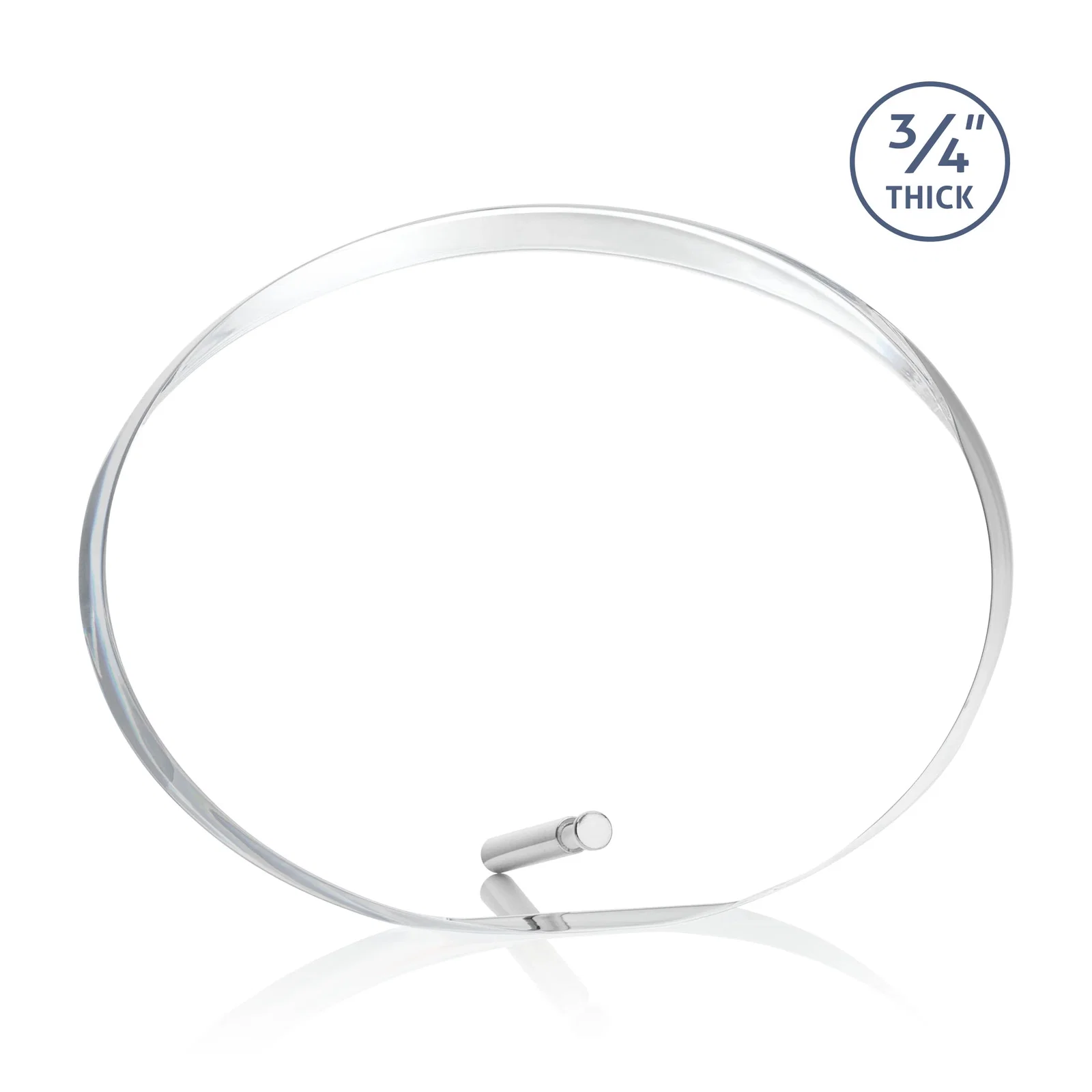 Personalized Oval Acrylic Award with Beveled Top Half and Easel Pin for donor appreciation
