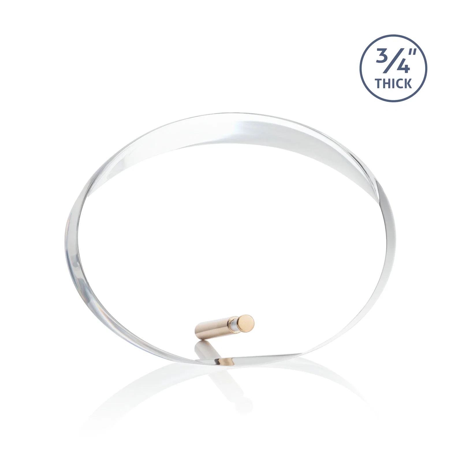 Personalized Oval Acrylic Award with Beveled Top Half and Easel Pin for graduation ceremonies