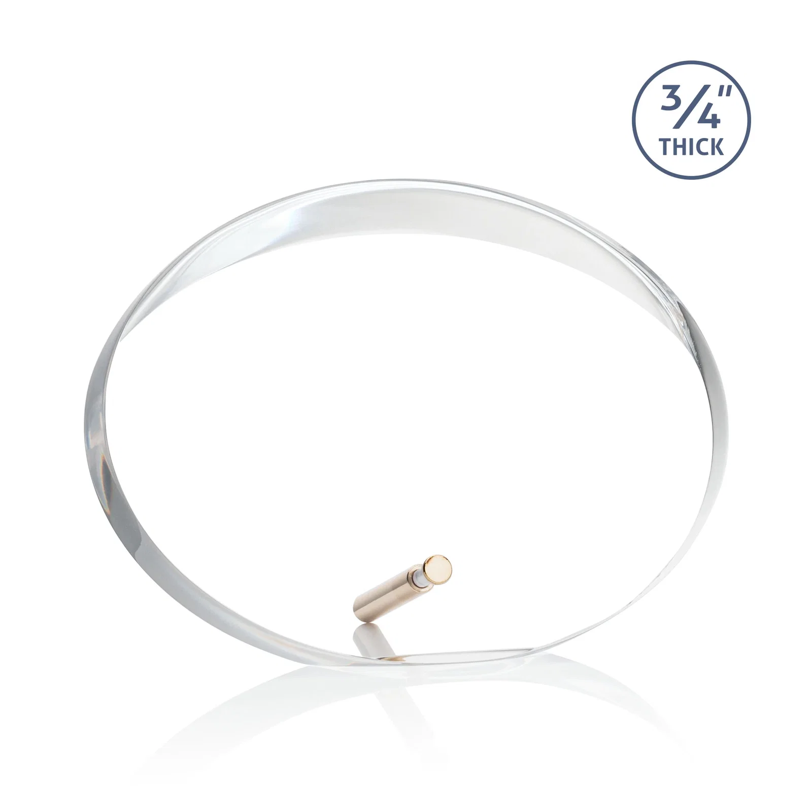 Personalized Oval Acrylic Award with Beveled Top Half and Easel Pin for safety achievement programs