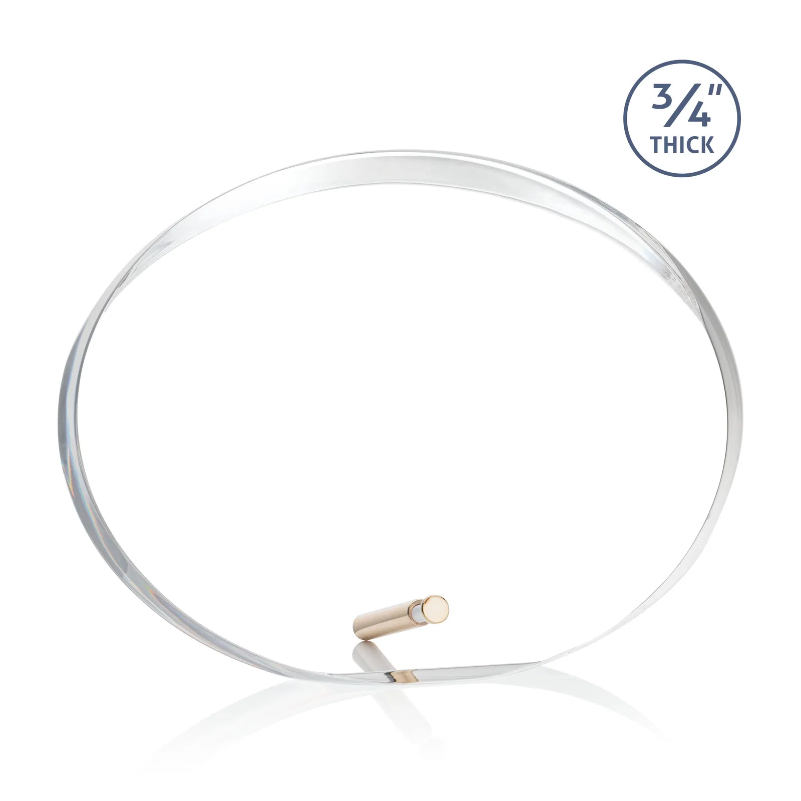Personalized Oval Acrylic Award with Beveled Top Half and Easel Pin for volunteer appreciation