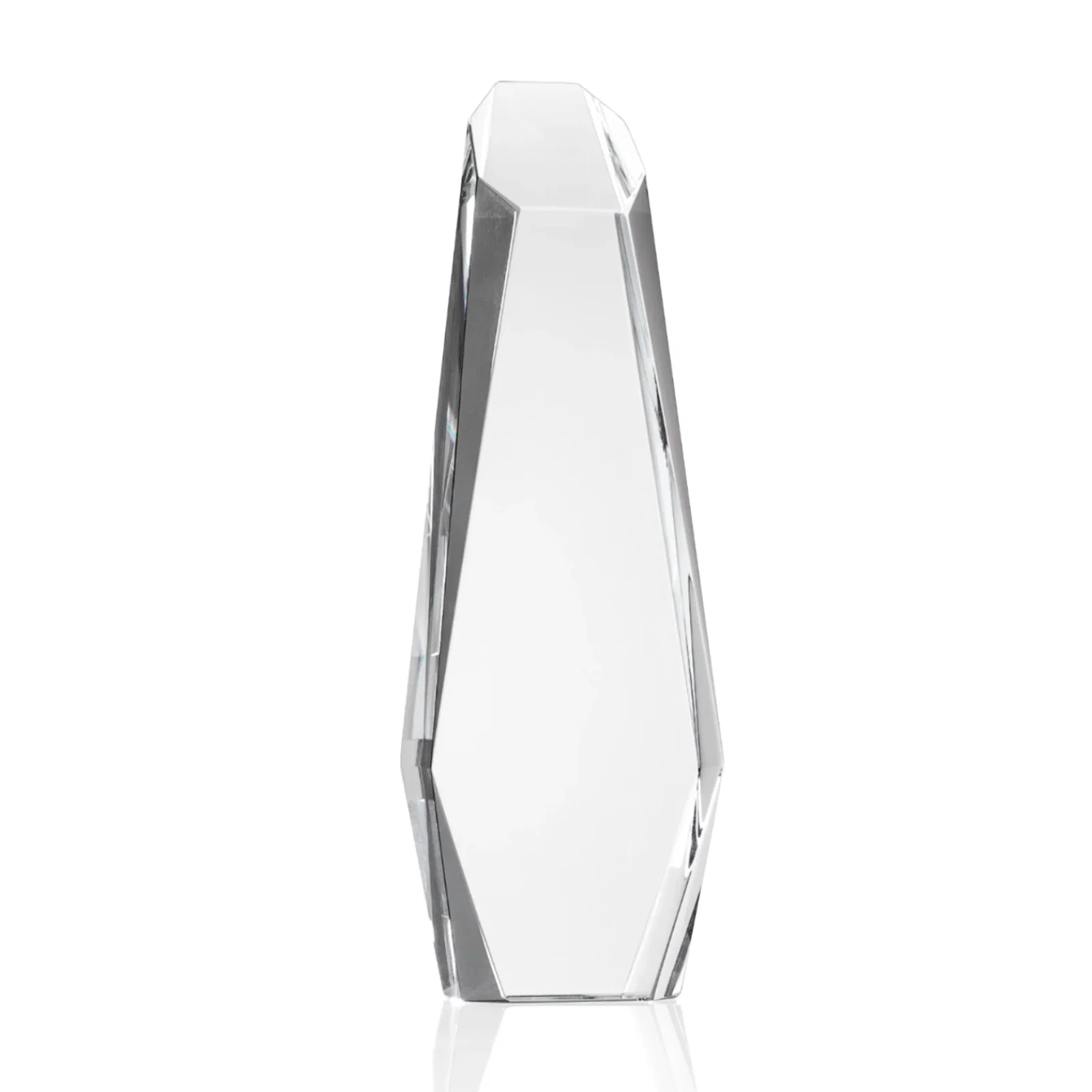 Custom Freestanding Angular-Bevel Optical Crystal Monolith Award, awards for team milestone celebrations