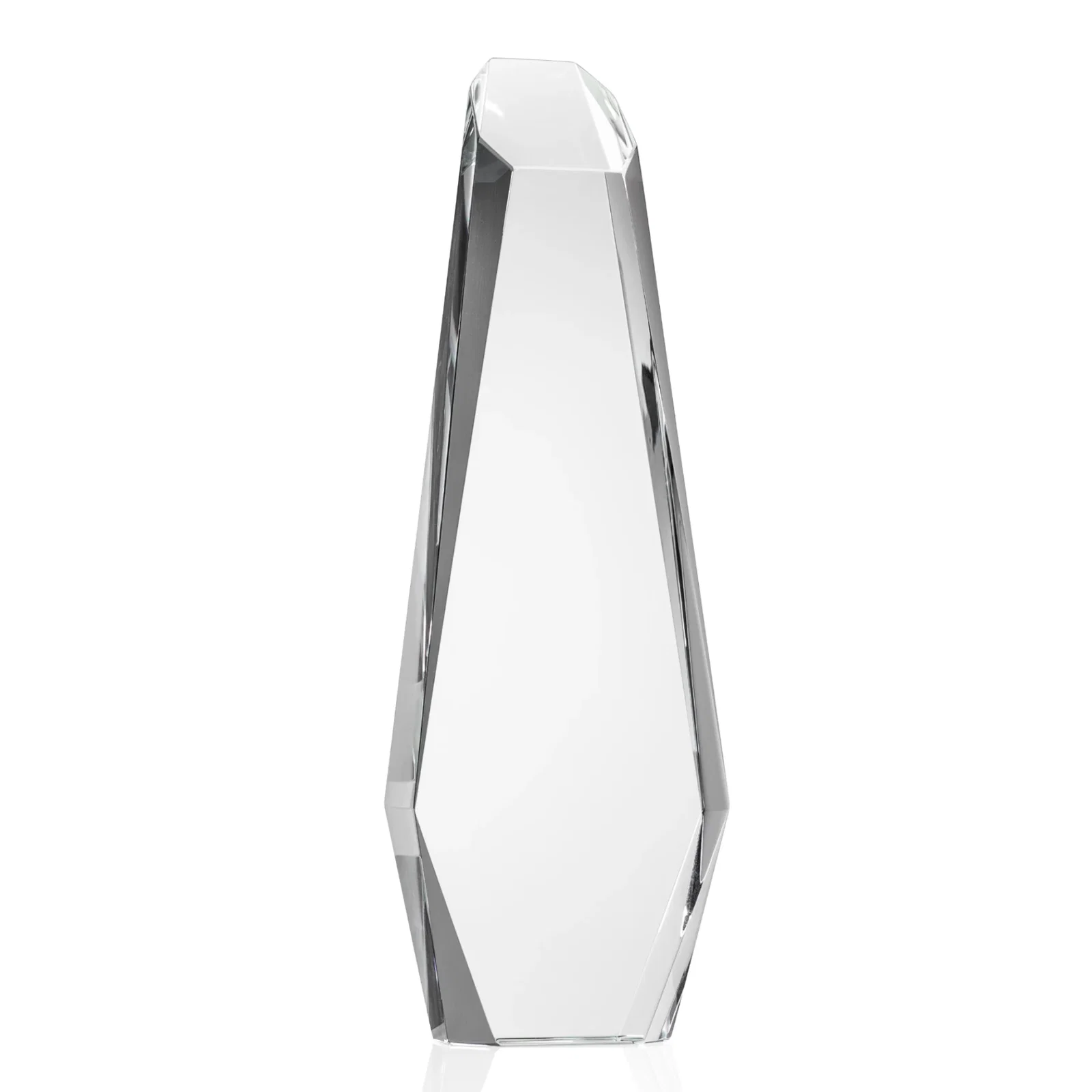 Custom Freestanding Angular-Bevel Optical Crystal Monolith Award, awards for donor appreciation
