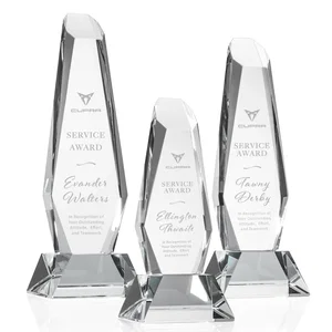 Optical Crystal Monolith Award with Faceted Angular Bevels