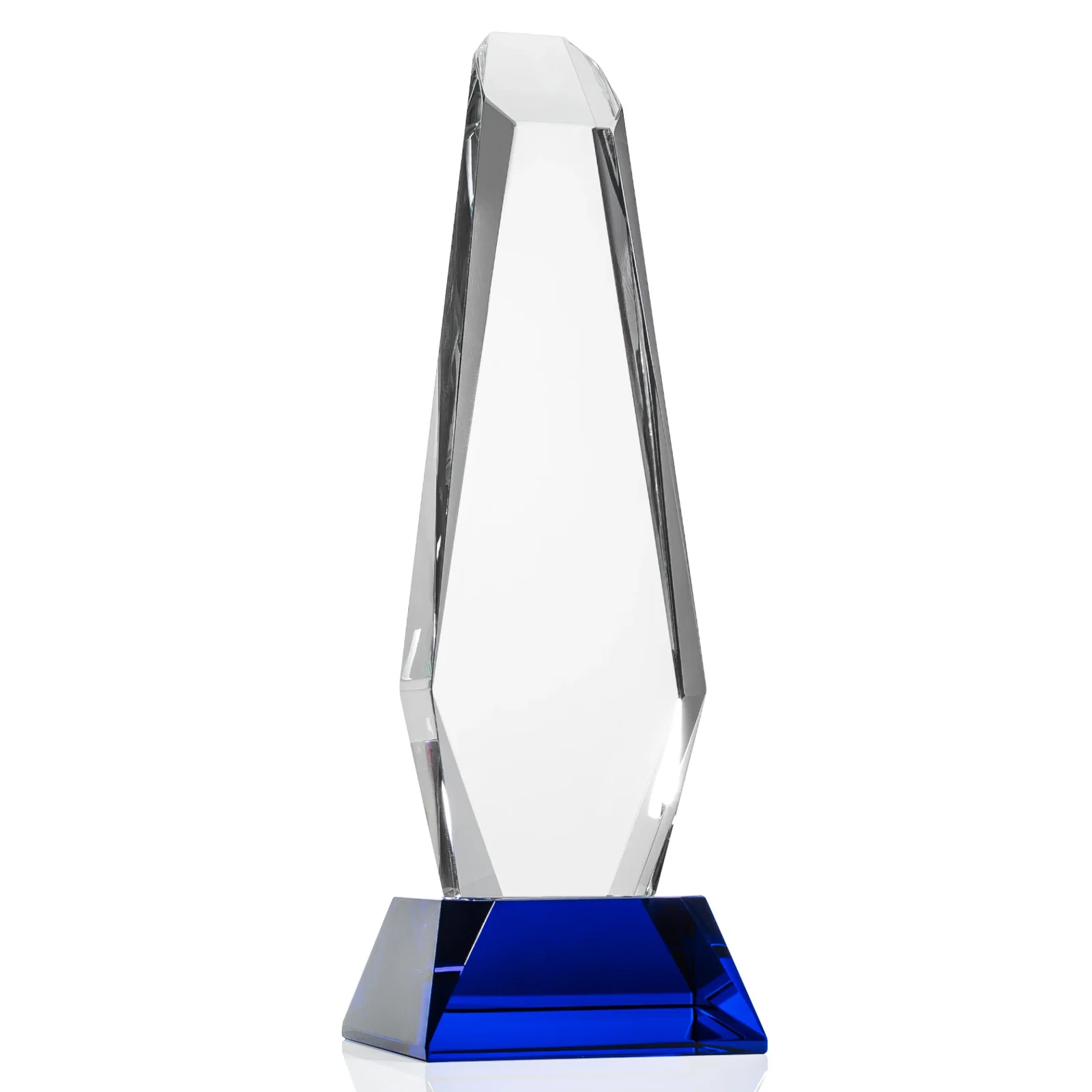Promotional Optical Crystal Monolith Award with Faceted Angular Bevels, awards for service anniversary gifts