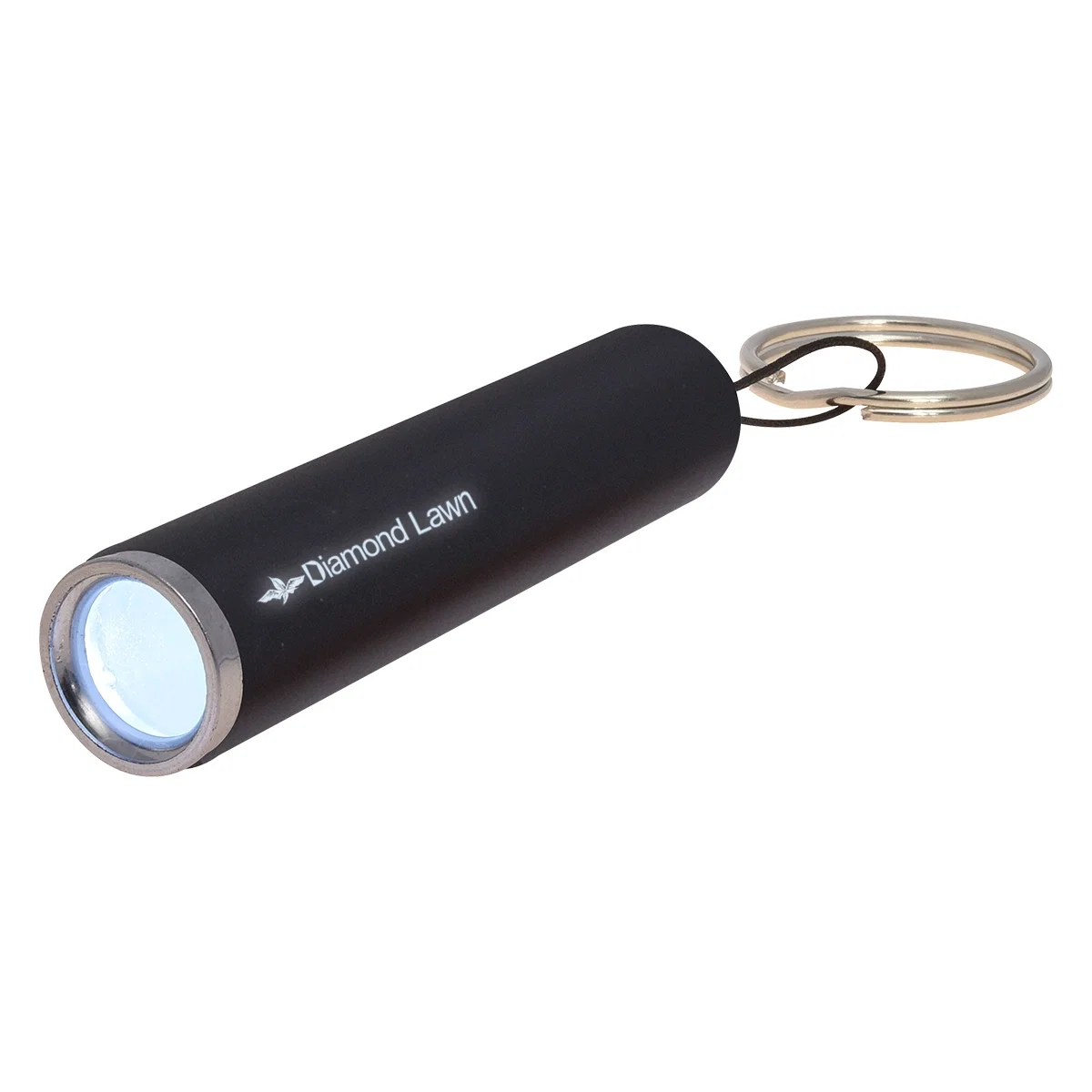 Blue version of the pocket torch shown from the side